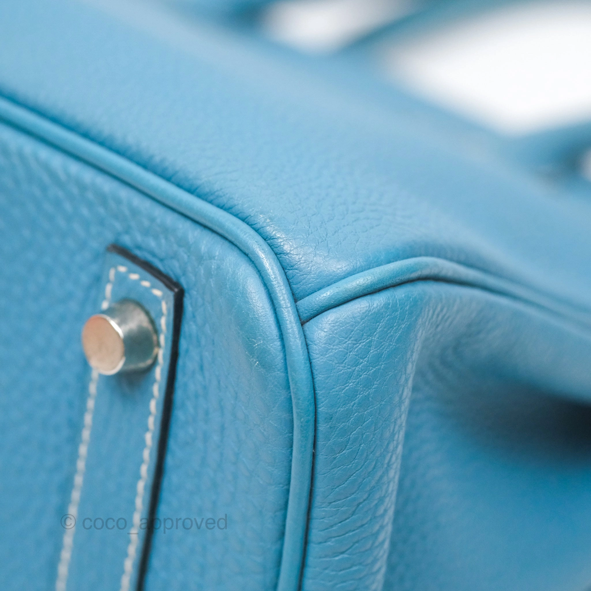 Herms Birkin 30 Blue Jean Togo Palladium Hardware