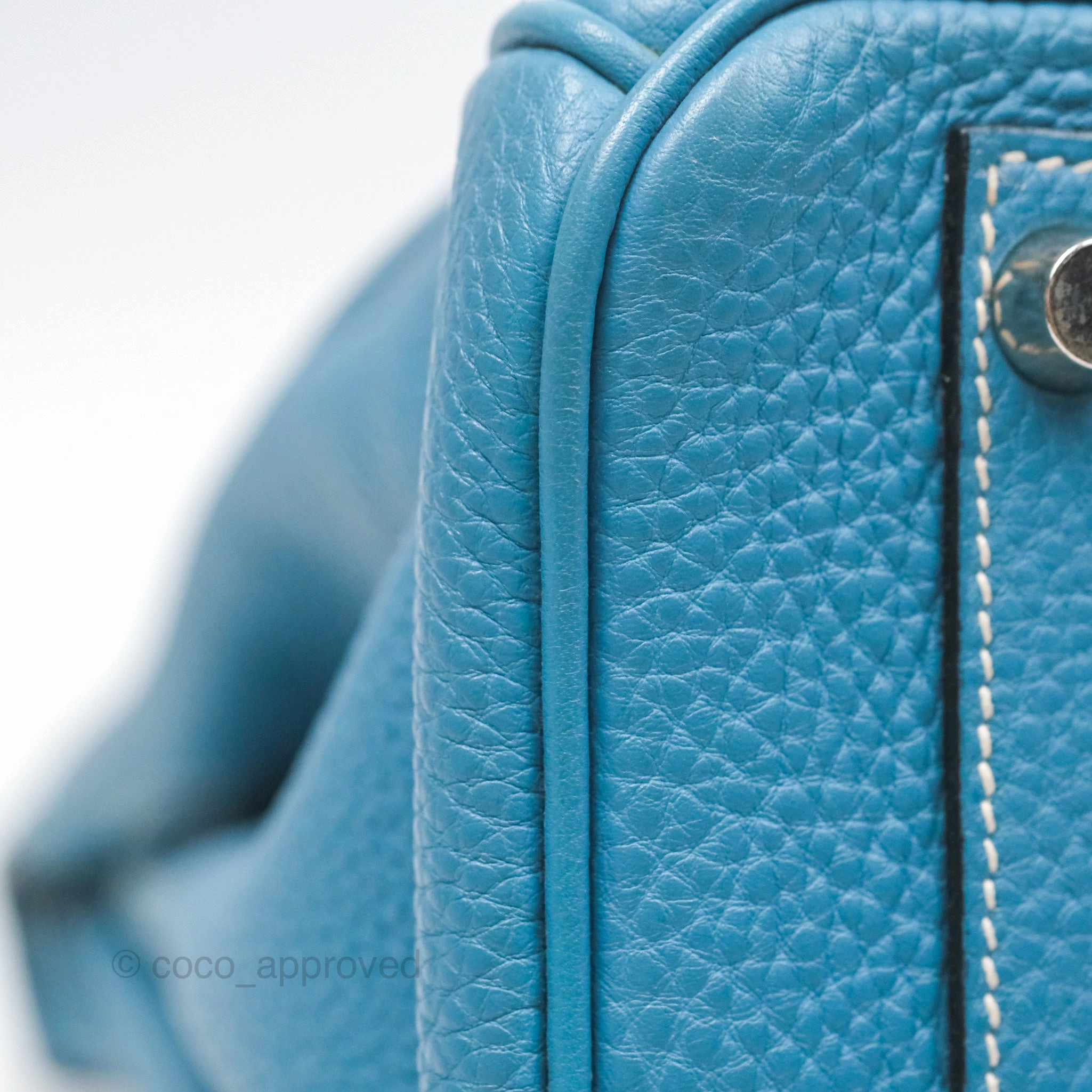 Herms Birkin 30 Blue Jean Togo Palladium Hardware