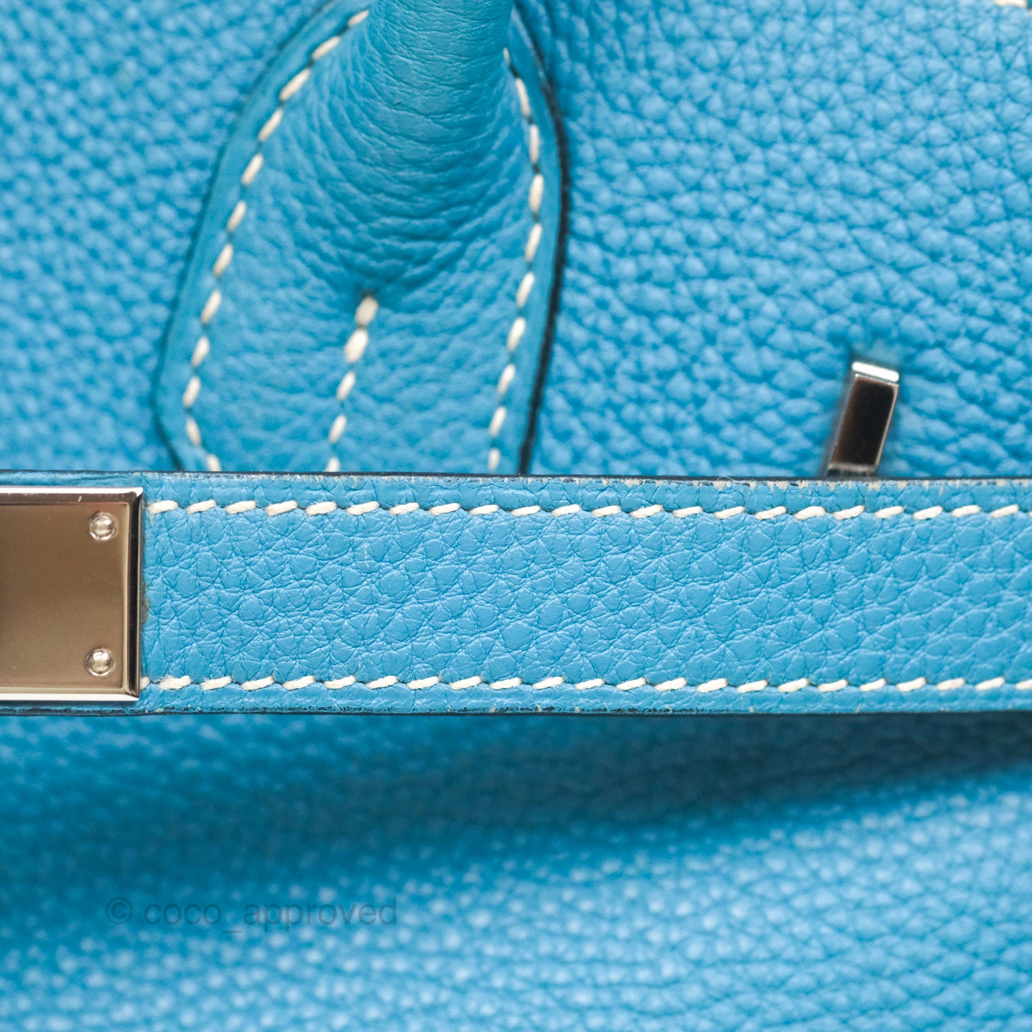 Herms Birkin 30 Blue Jean Togo Palladium Hardware