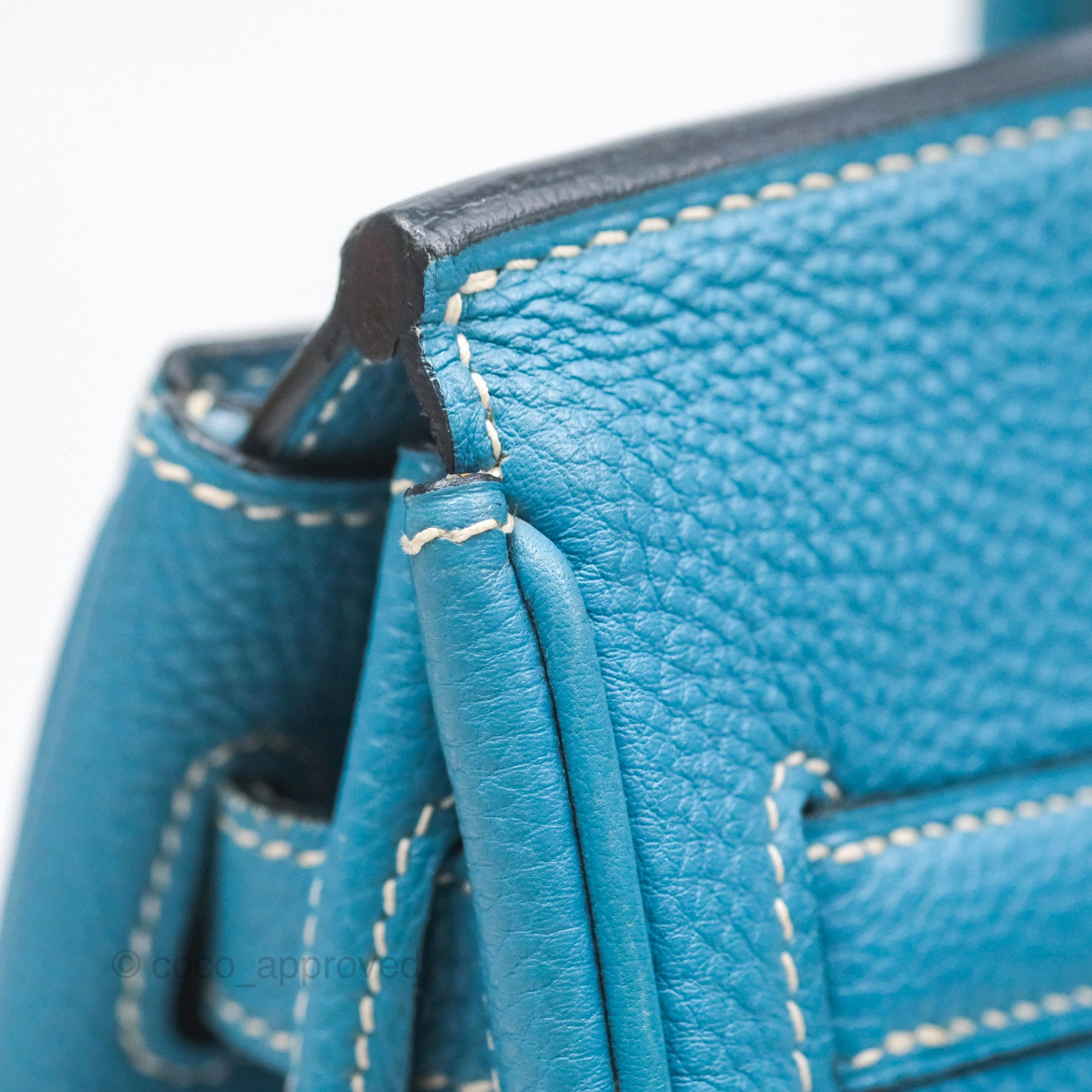 Herms Birkin 30 Blue Jean Togo Palladium Hardware