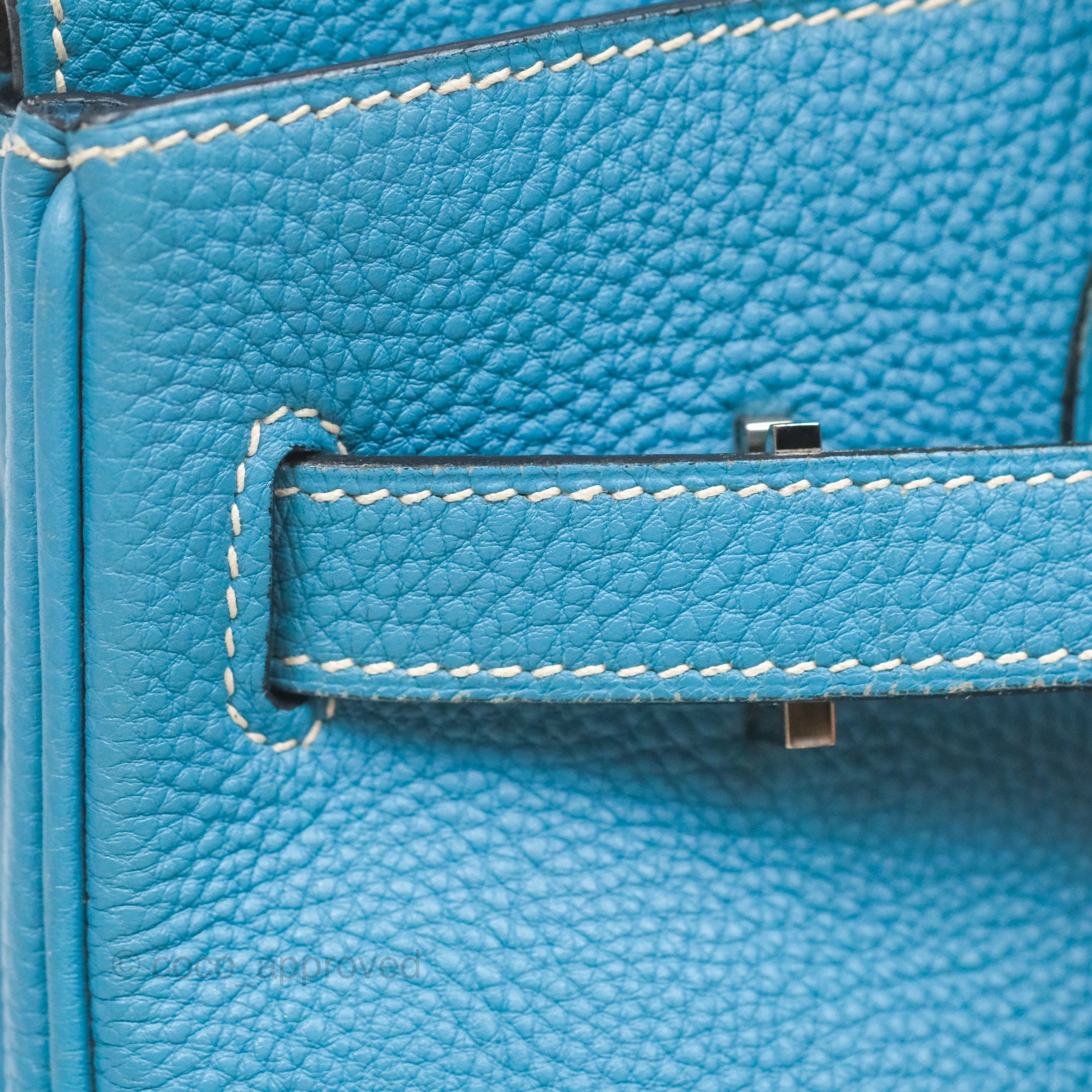 Herms Birkin 30 Blue Jean Togo Palladium Hardware