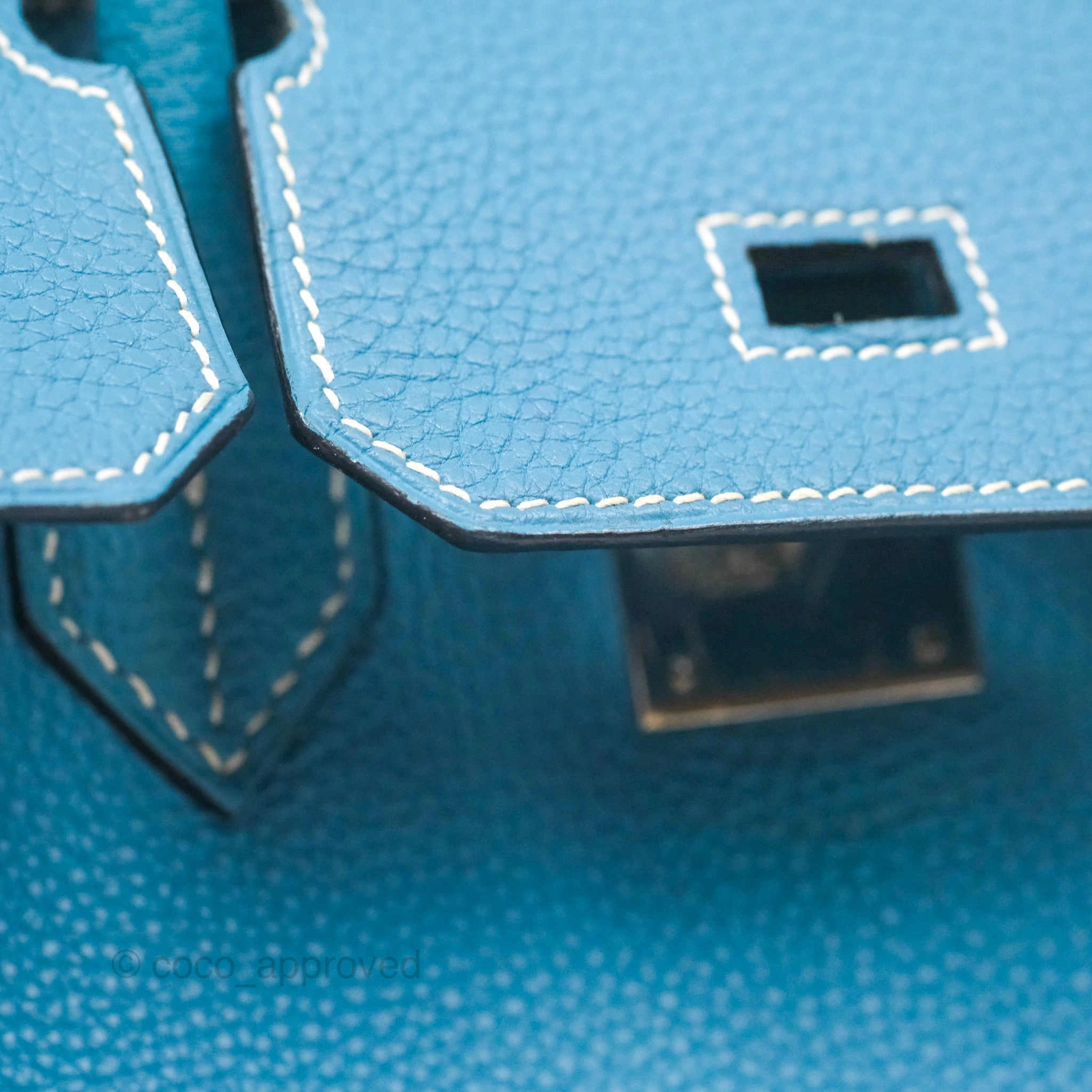 Herms Birkin 30 Blue Jean Togo Palladium Hardware