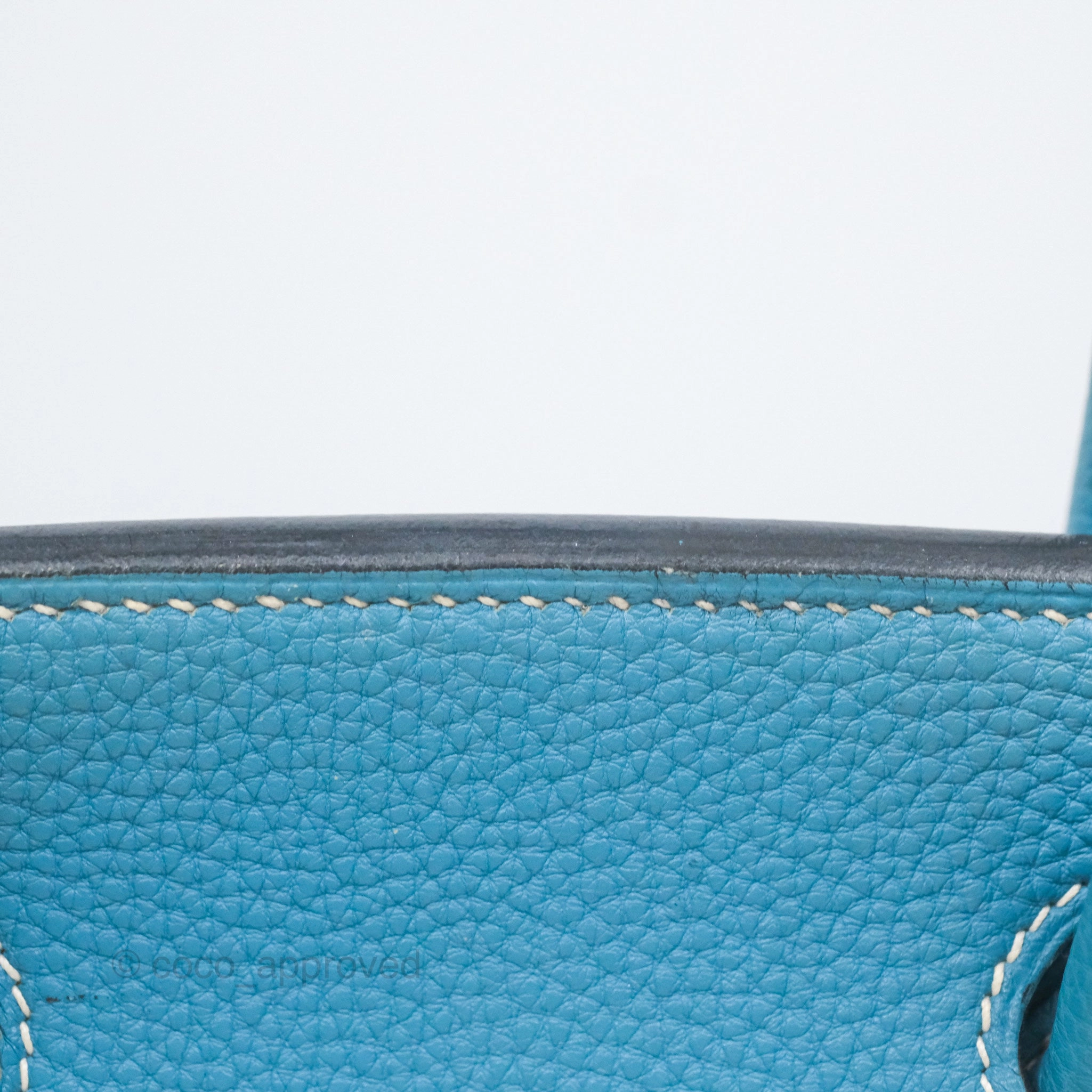 Herms Birkin 30 Blue Jean Togo Palladium Hardware