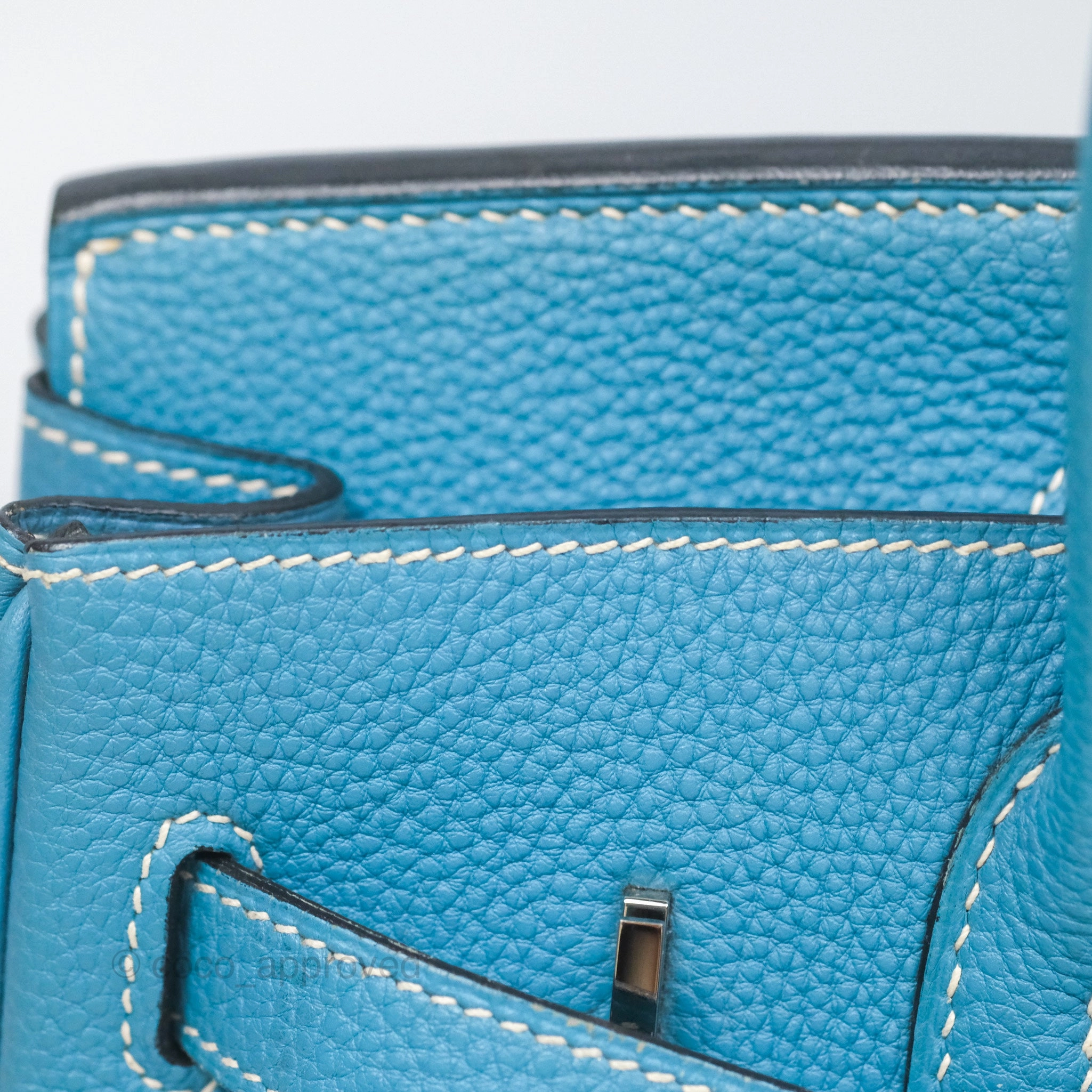 Herms Birkin 30 Blue Jean Togo Palladium Hardware
