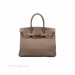 Herms Birkin 30 Etoupe 18 Togo Gold Hardware