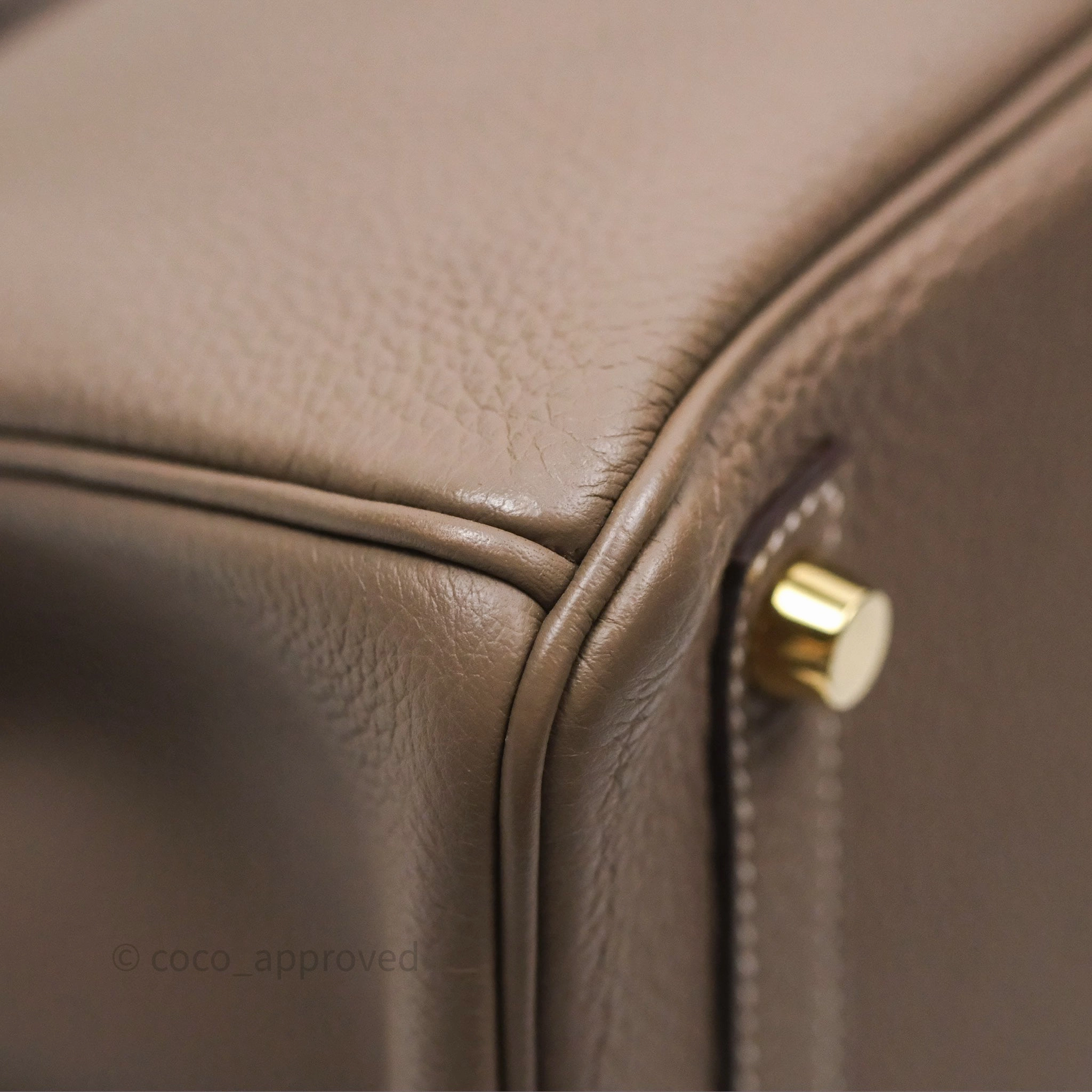Herms Birkin 30 Etoupe 18 Togo Gold Hardware