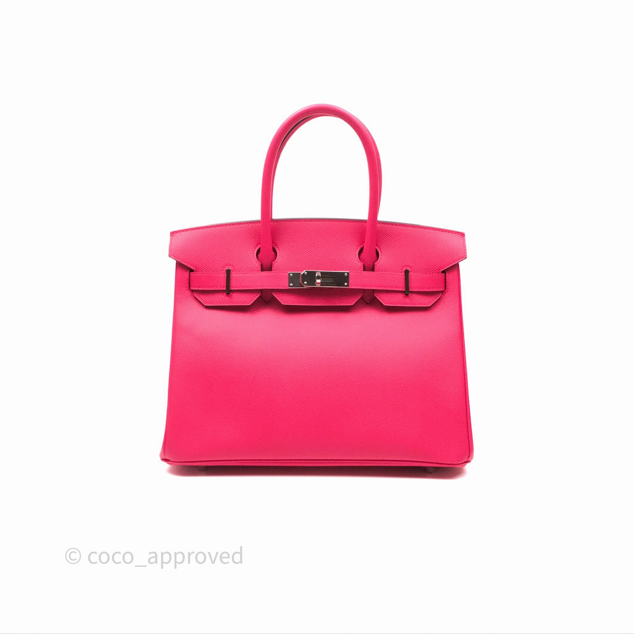 Herms Birkin 30 Framboise 90 Epsom Palladium Hardware