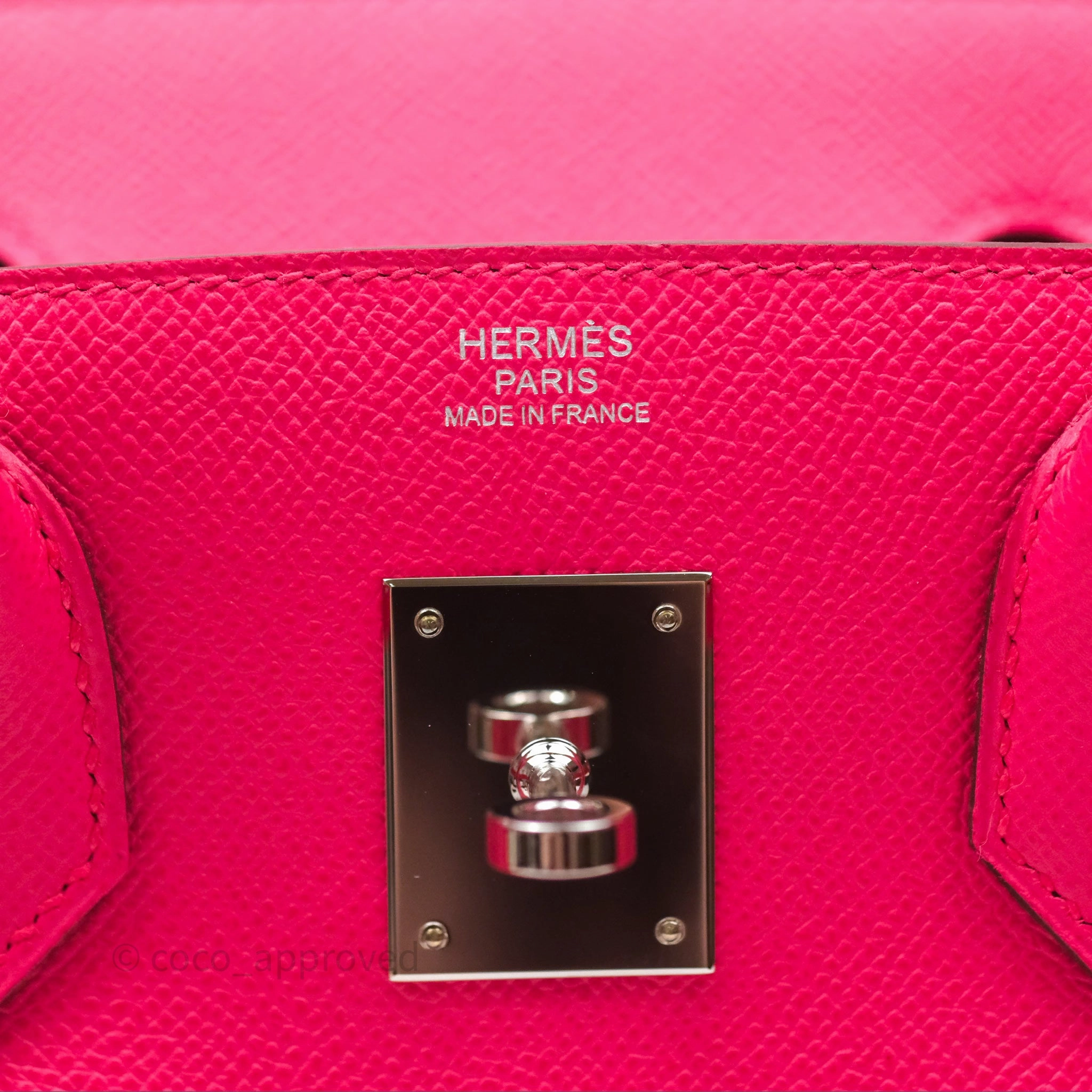Herms Birkin 30 Framboise 90 Epsom Palladium Hardware