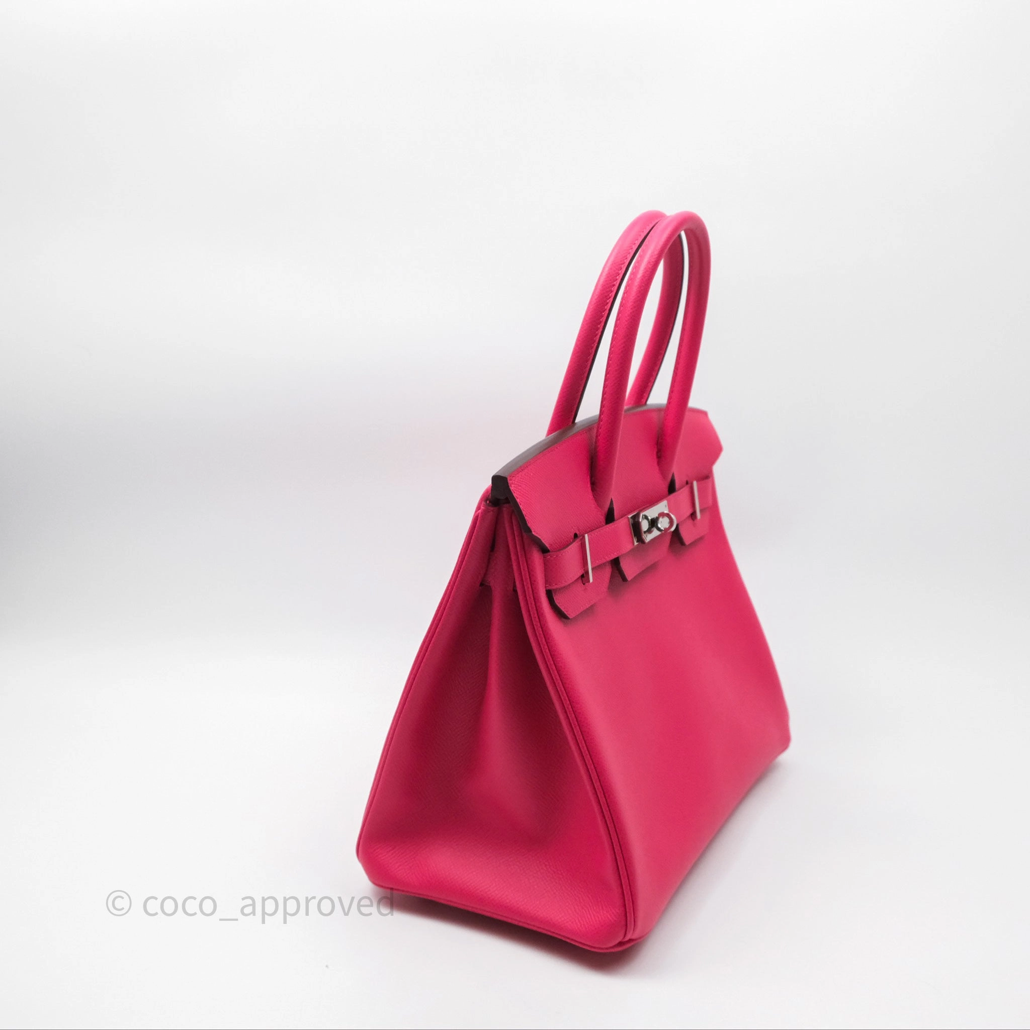 Herms Birkin 30 Framboise 90 Epsom Palladium Hardware