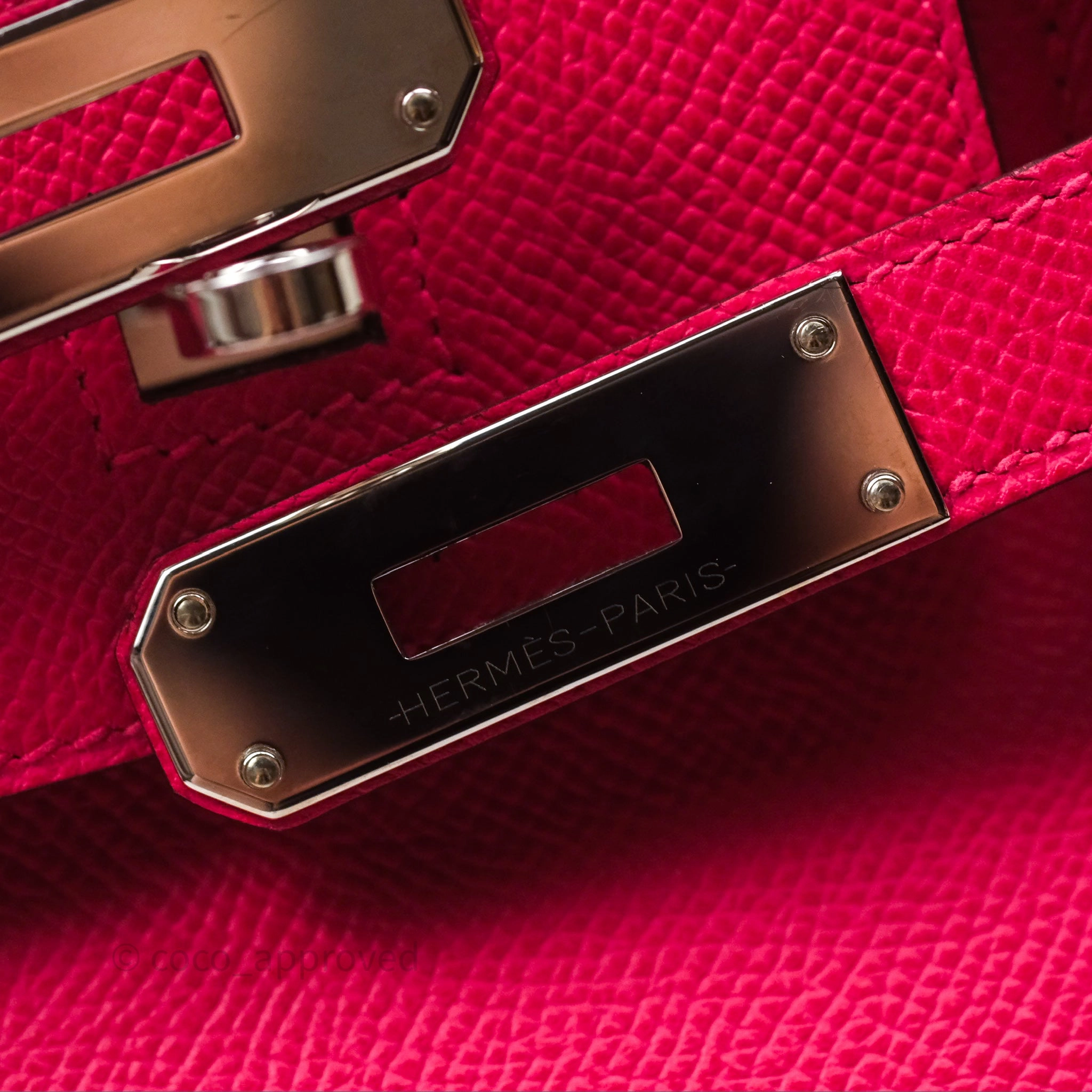 Herms Birkin 30 Framboise 90 Epsom Palladium Hardware