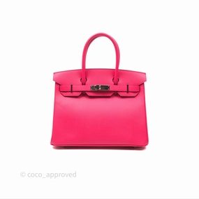 Herms Birkin 30 Framboise 90 Epsom Palladium Hardware