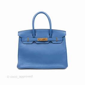 Herms Birkin 30 Mykonos Togo Gold Hardware