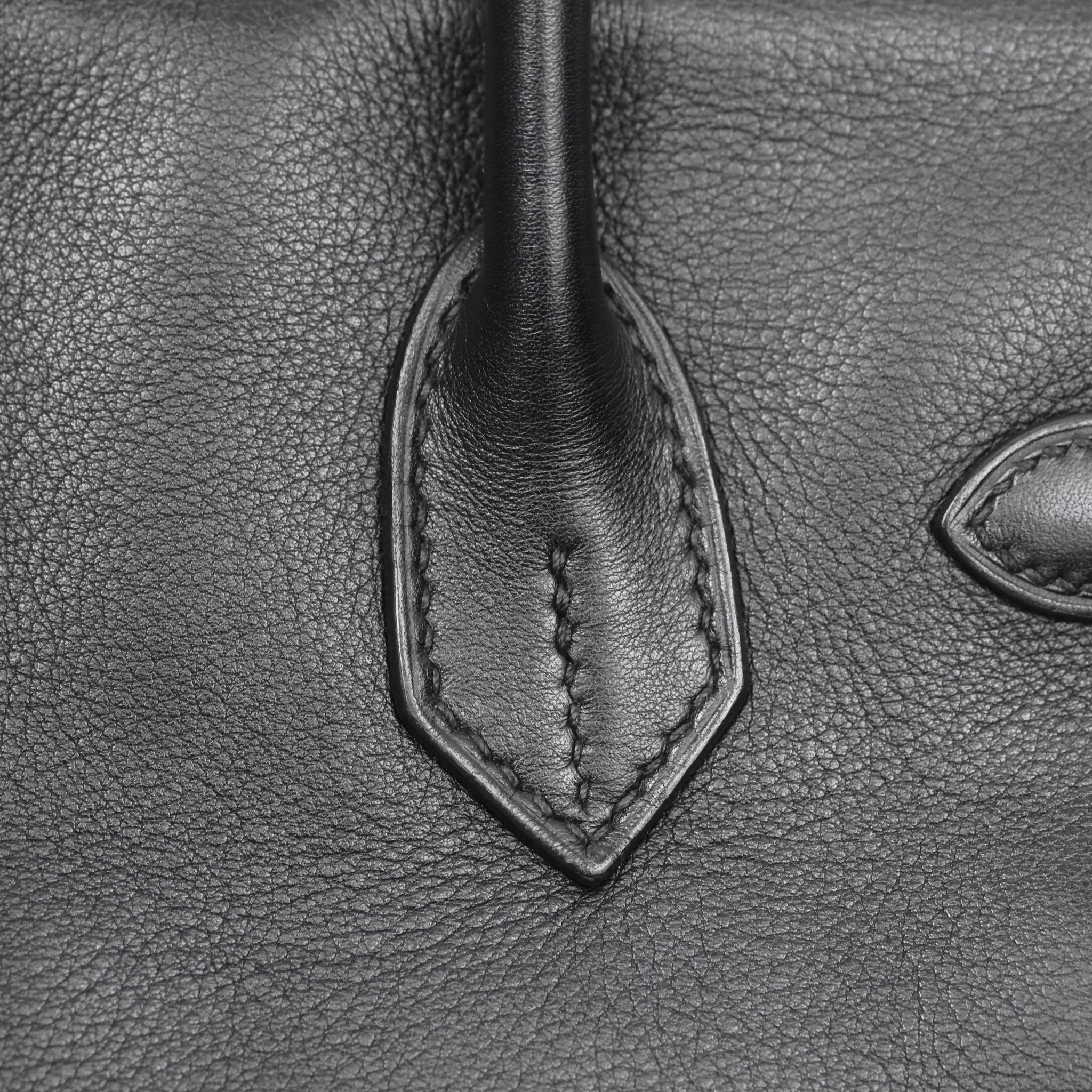 Herms Birkin 30 Noir 89 Evergrain Palladium Hardware