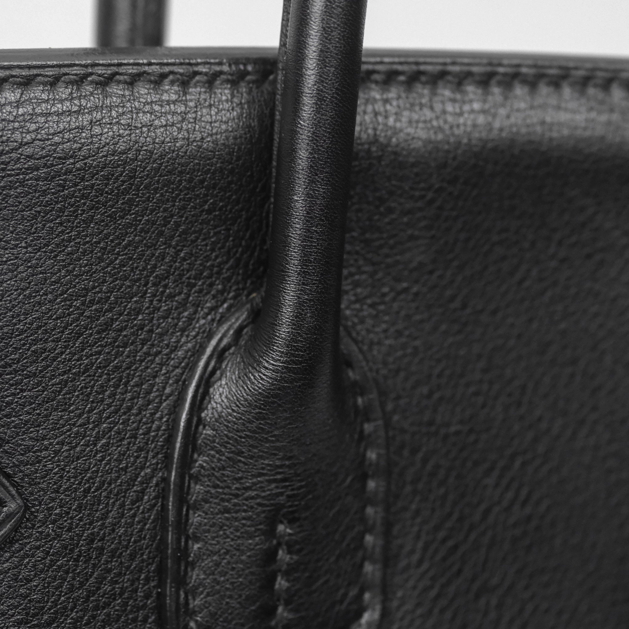 Herms Birkin 30 Noir 89 Evergrain Palladium Hardware
