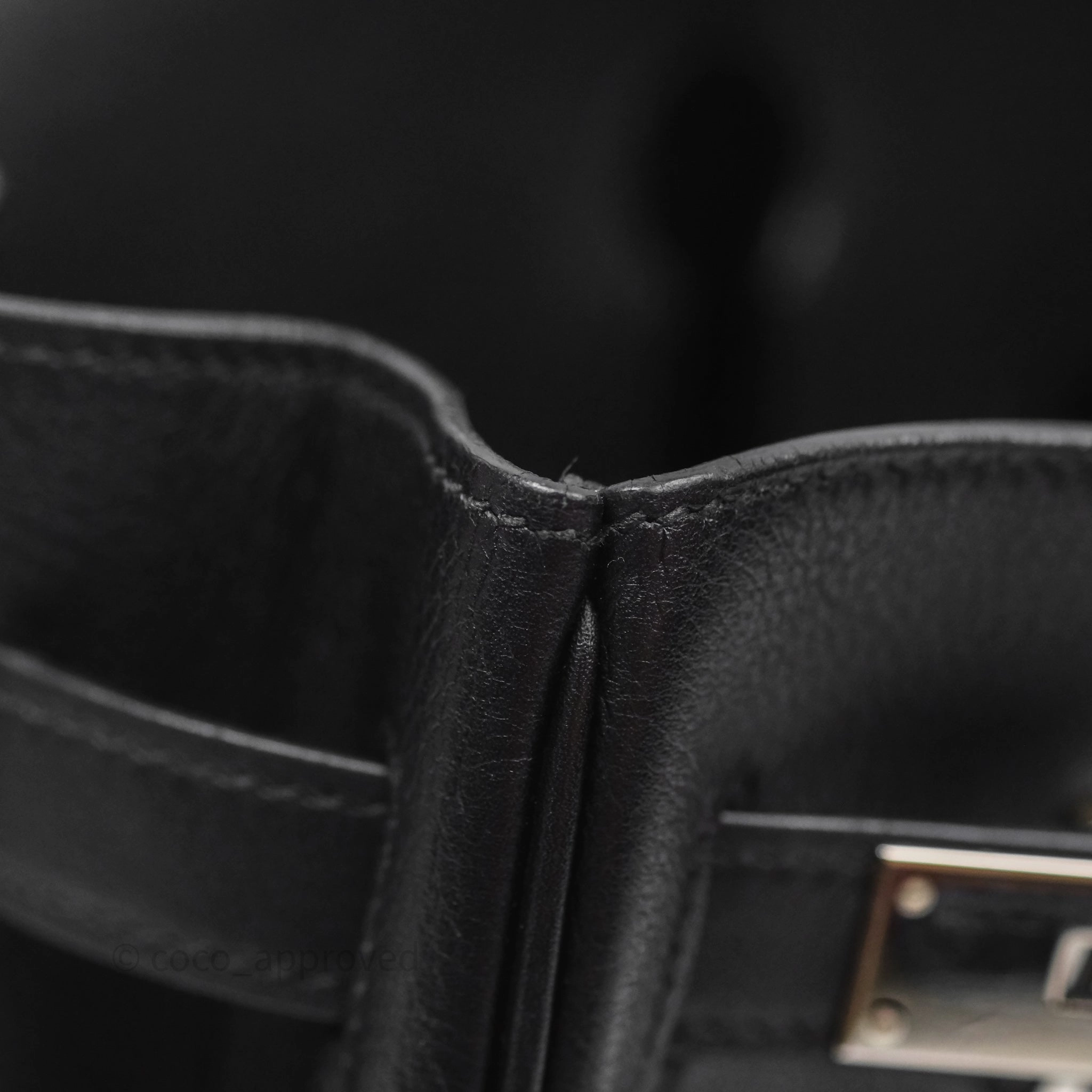 Herms Birkin 30 Noir 89 Evergrain Palladium Hardware