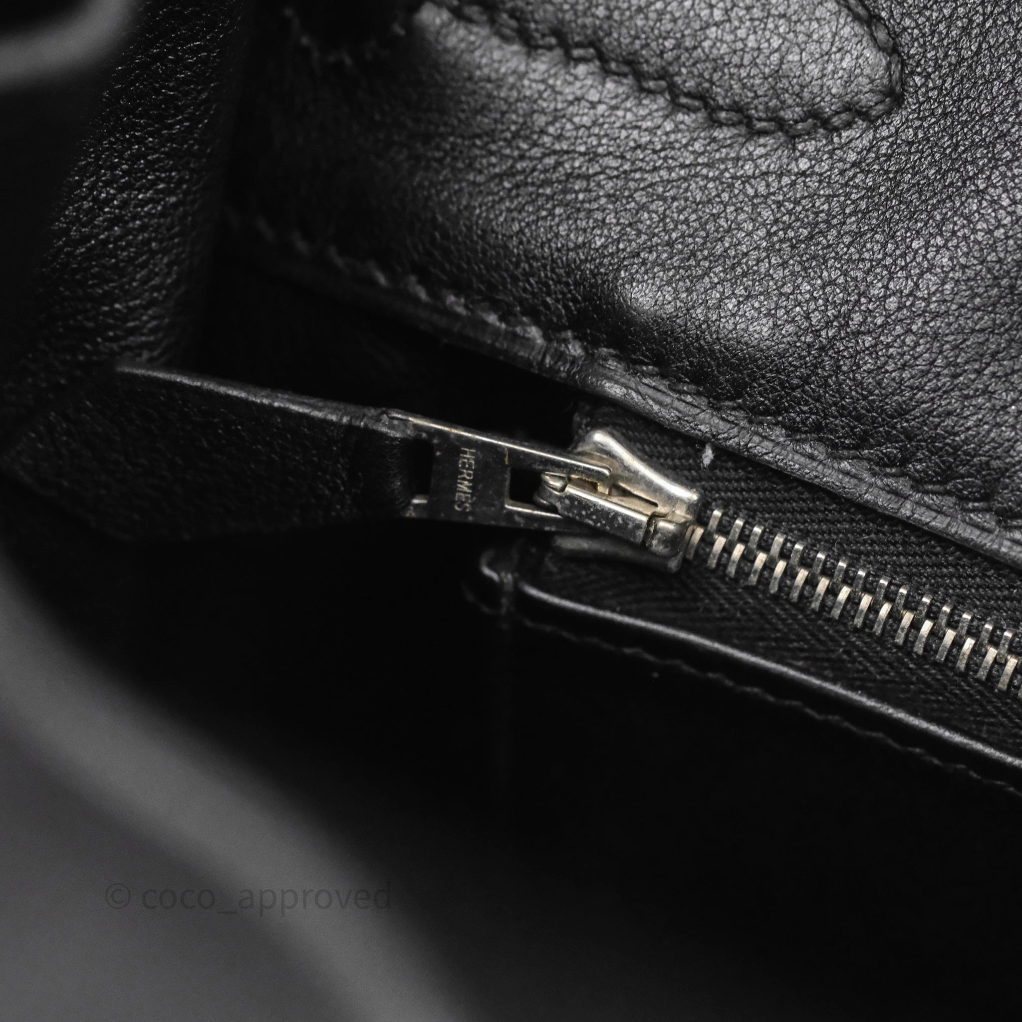 Herms Birkin 30 Noir 89 Evergrain Palladium Hardware