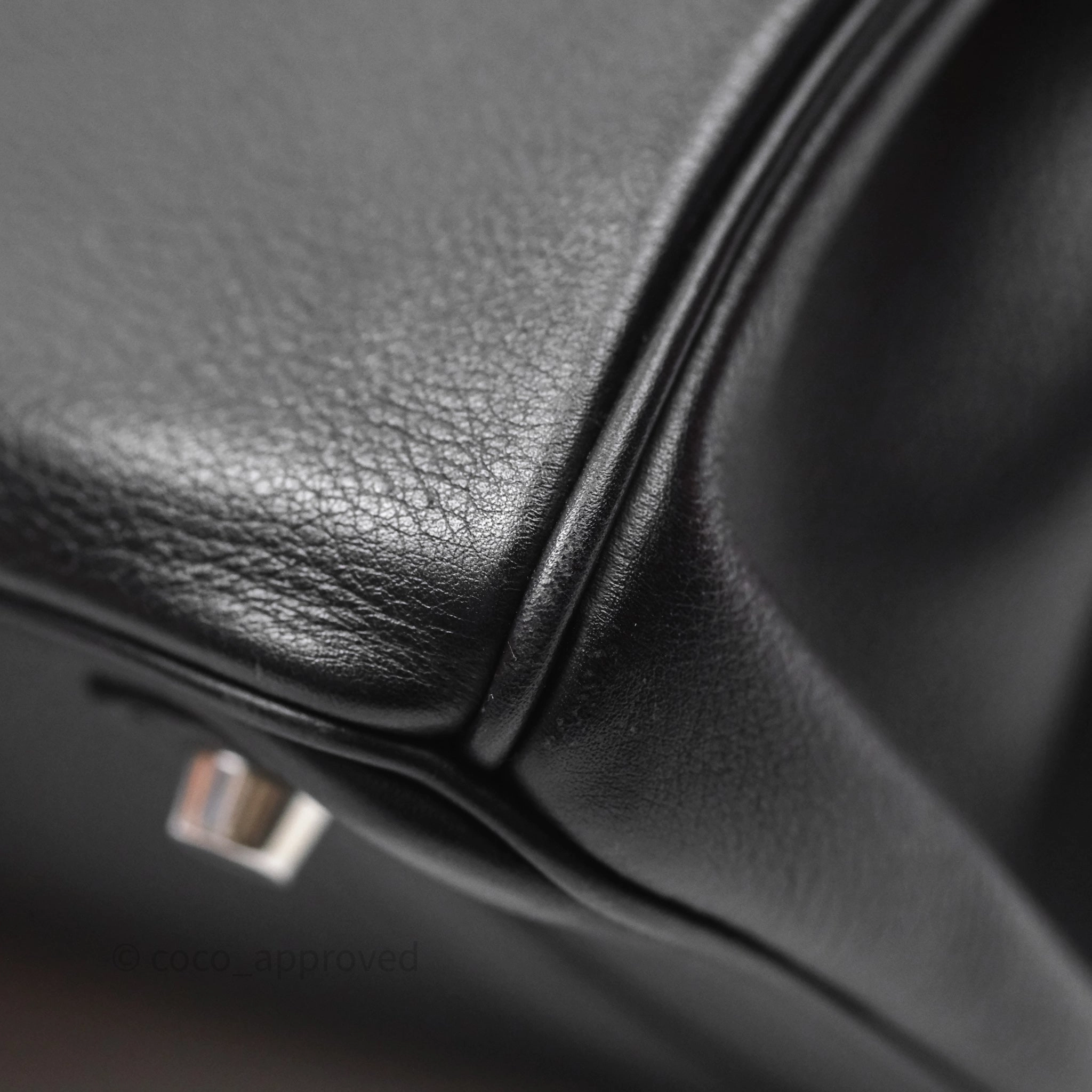 Herms Birkin 30 Noir 89 Evergrain Palladium Hardware