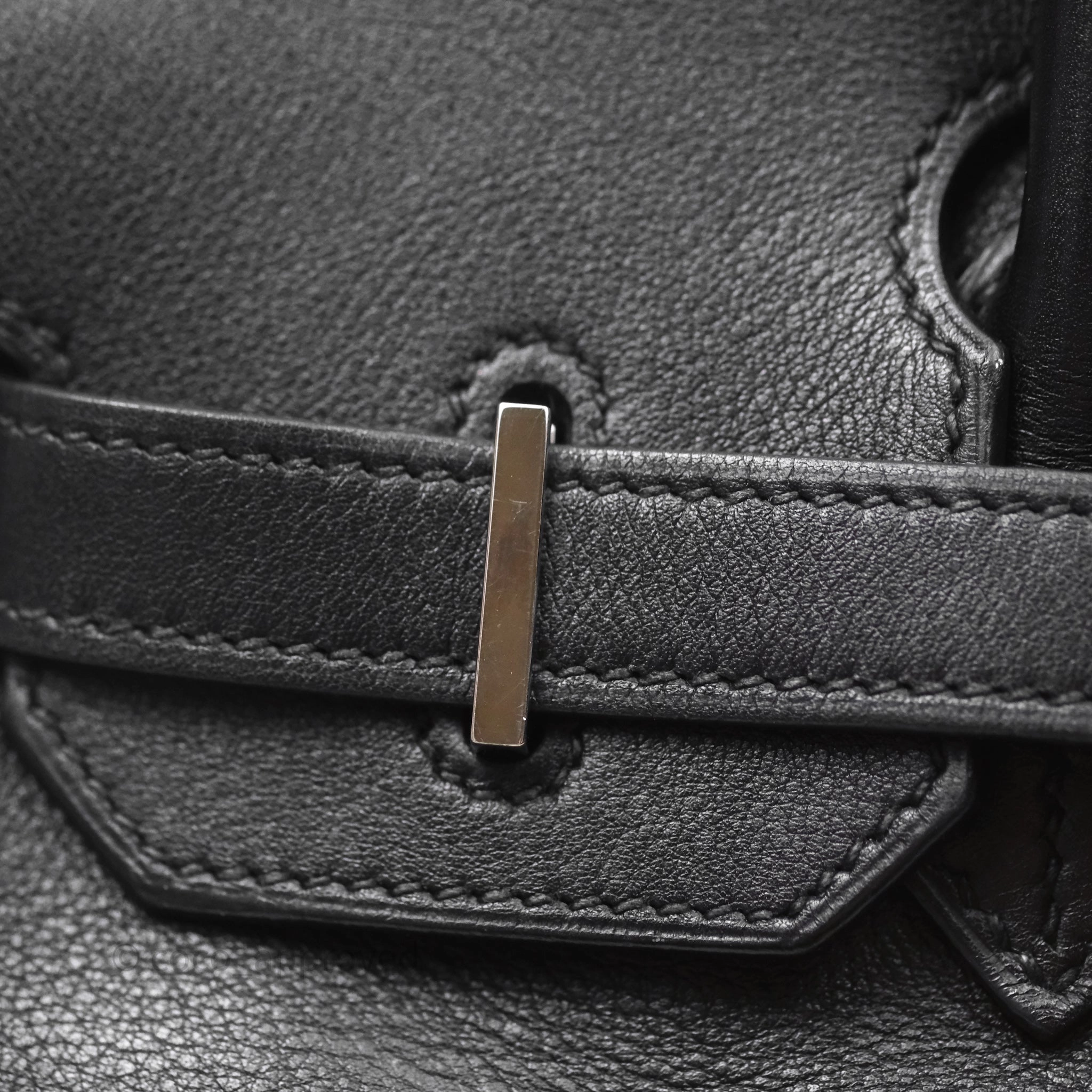 Herms Birkin 30 Noir 89 Evergrain Palladium Hardware
