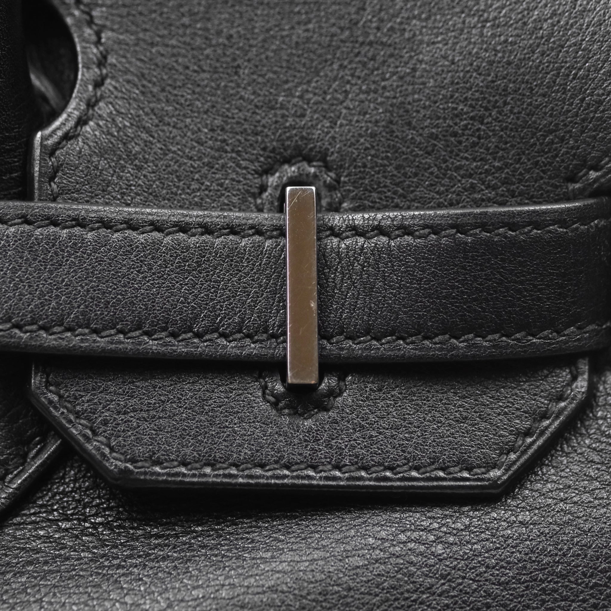 Herms Birkin 30 Noir 89 Evergrain Palladium Hardware