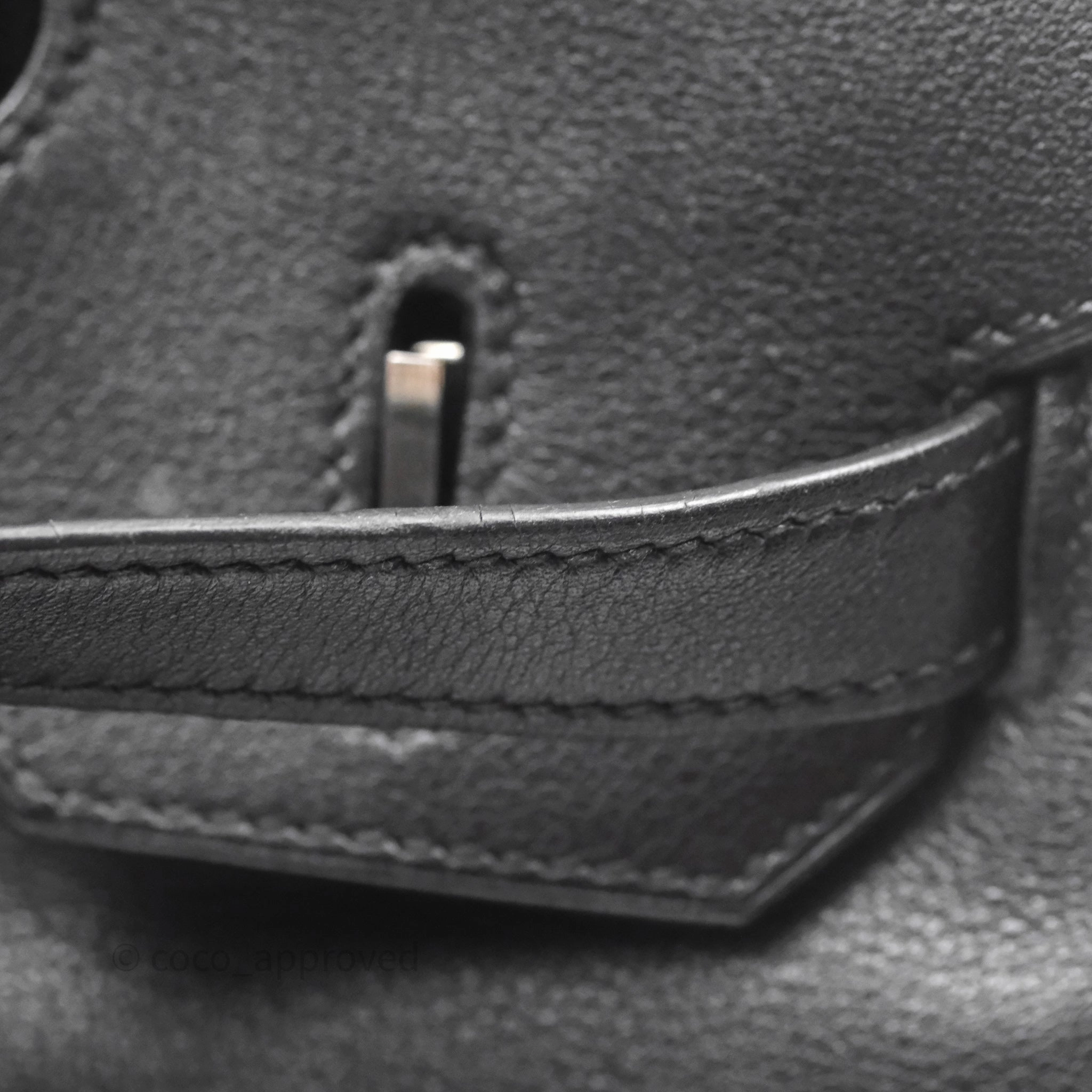 Herms Birkin 30 Noir 89 Evergrain Palladium Hardware