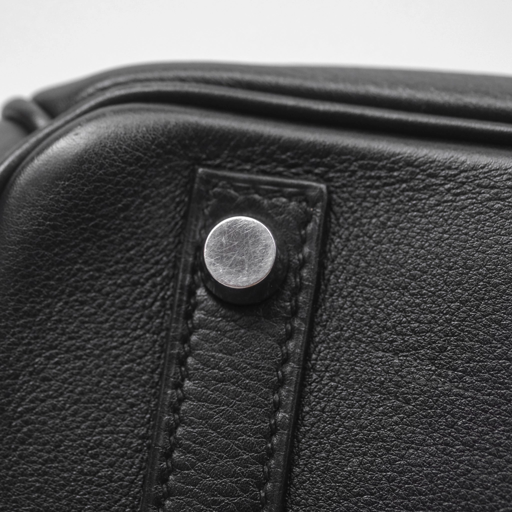 Herms Birkin 30 Noir 89 Evergrain Palladium Hardware