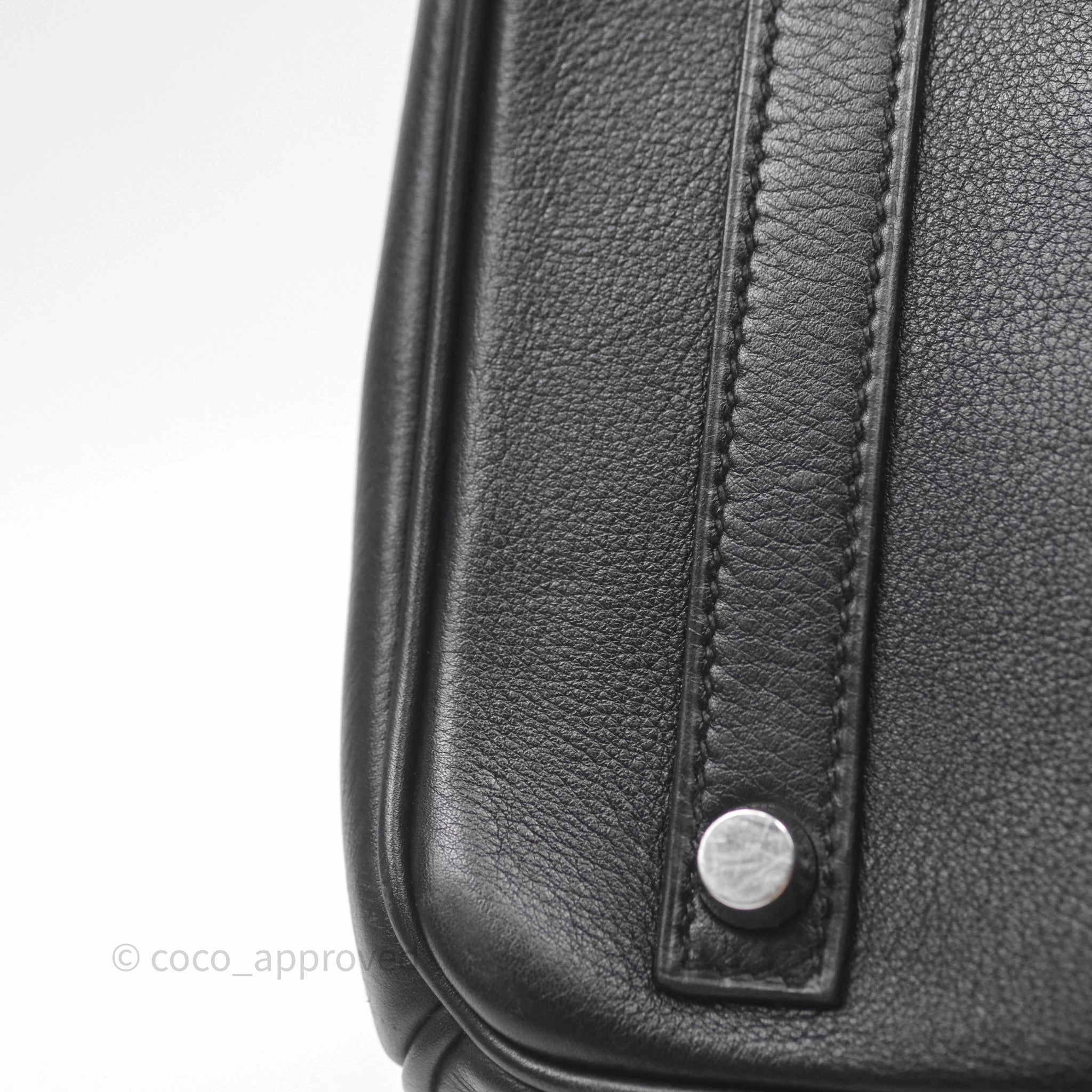 Herms Birkin 30 Noir 89 Evergrain Palladium Hardware