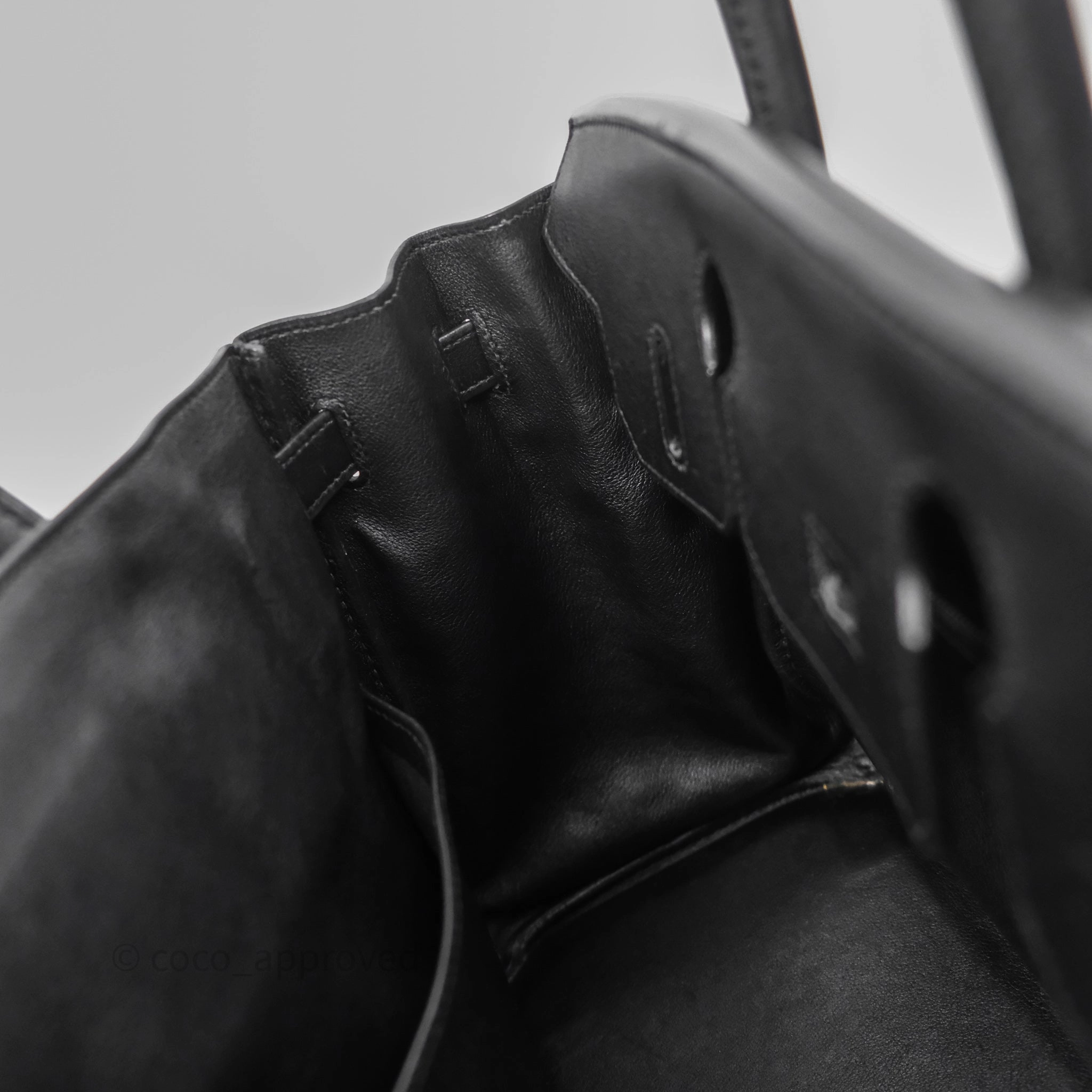 Herms Birkin 30 Noir 89 Evergrain Palladium Hardware