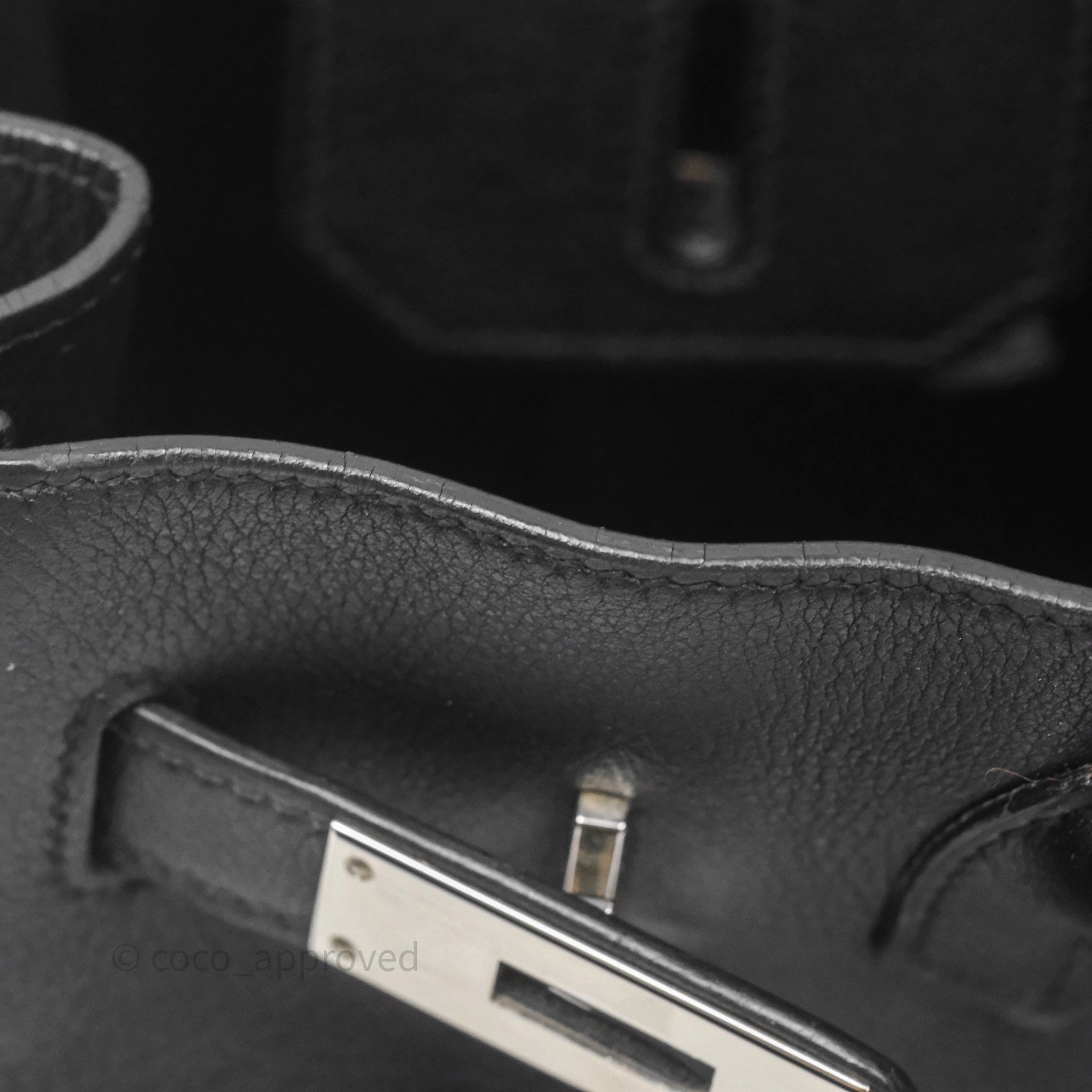 Herms Birkin 30 Noir 89 Evergrain Palladium Hardware