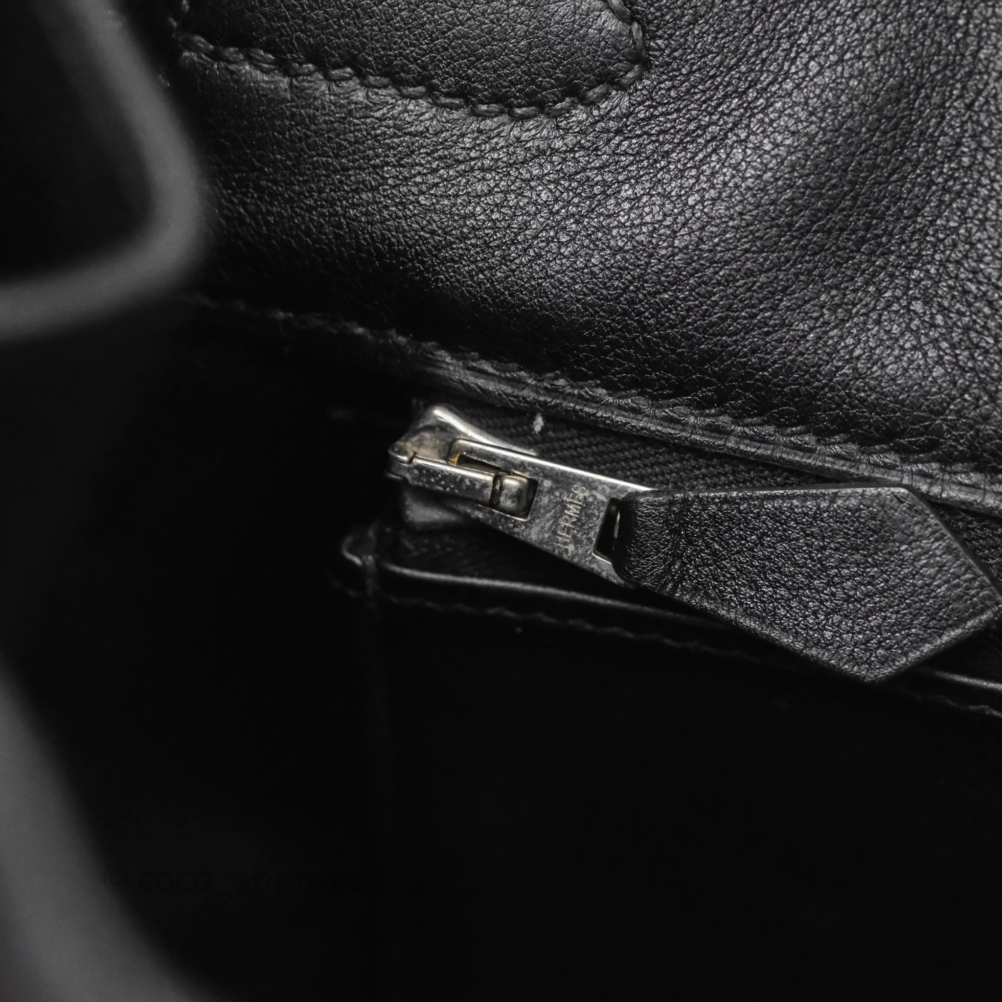 Herms Birkin 30 Noir 89 Evergrain Palladium Hardware