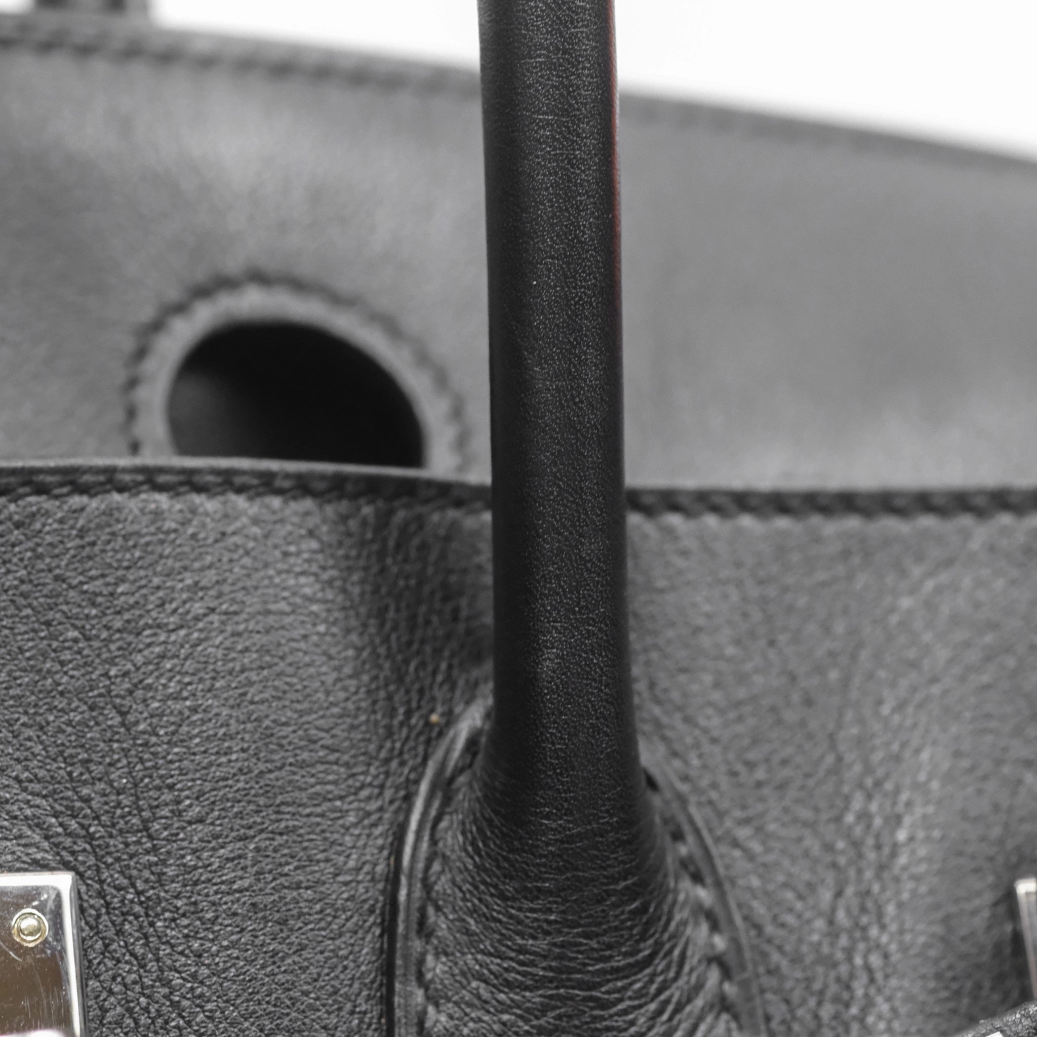 Herms Birkin 30 Noir 89 Evergrain Palladium Hardware
