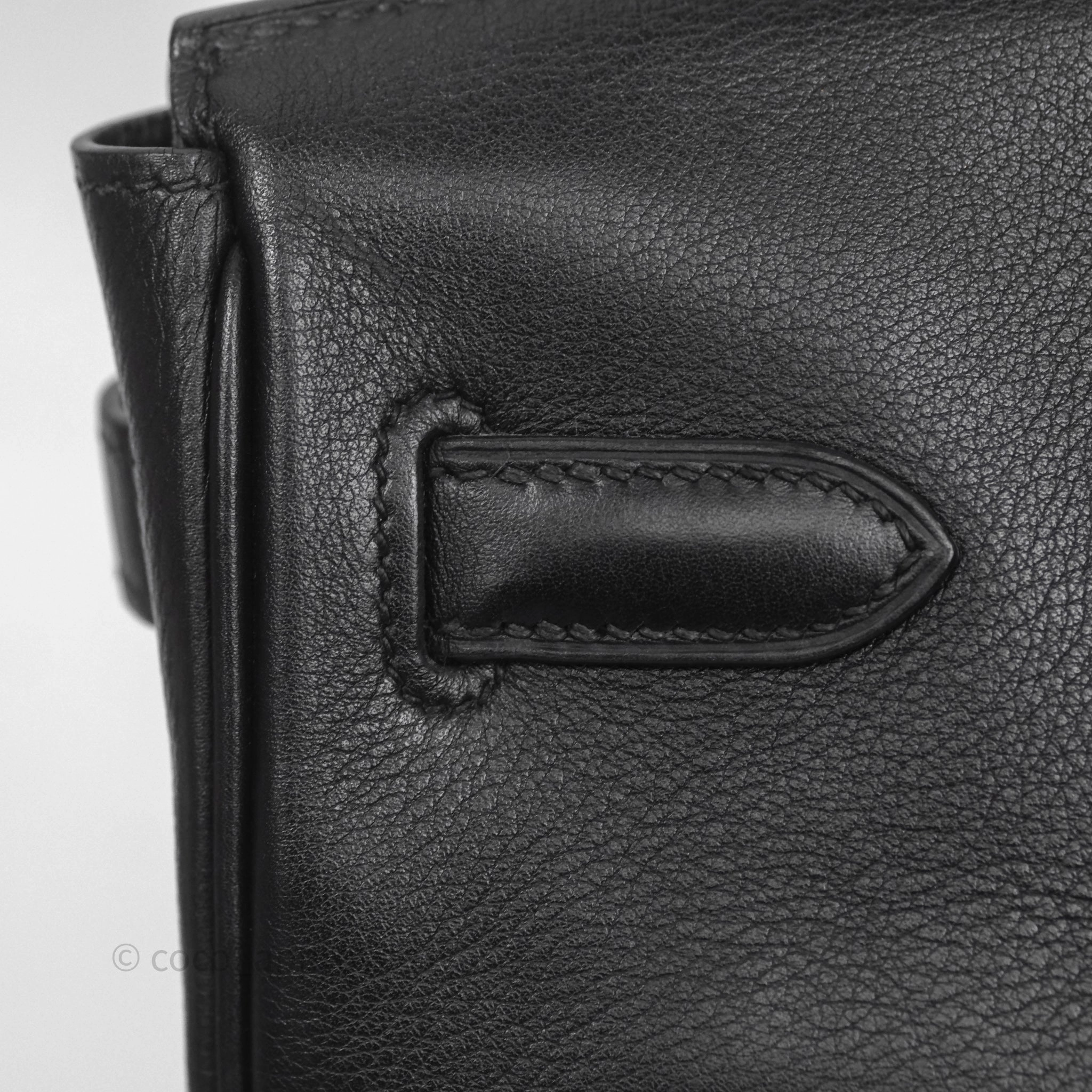 Herms Birkin 30 Noir 89 Evergrain Palladium Hardware