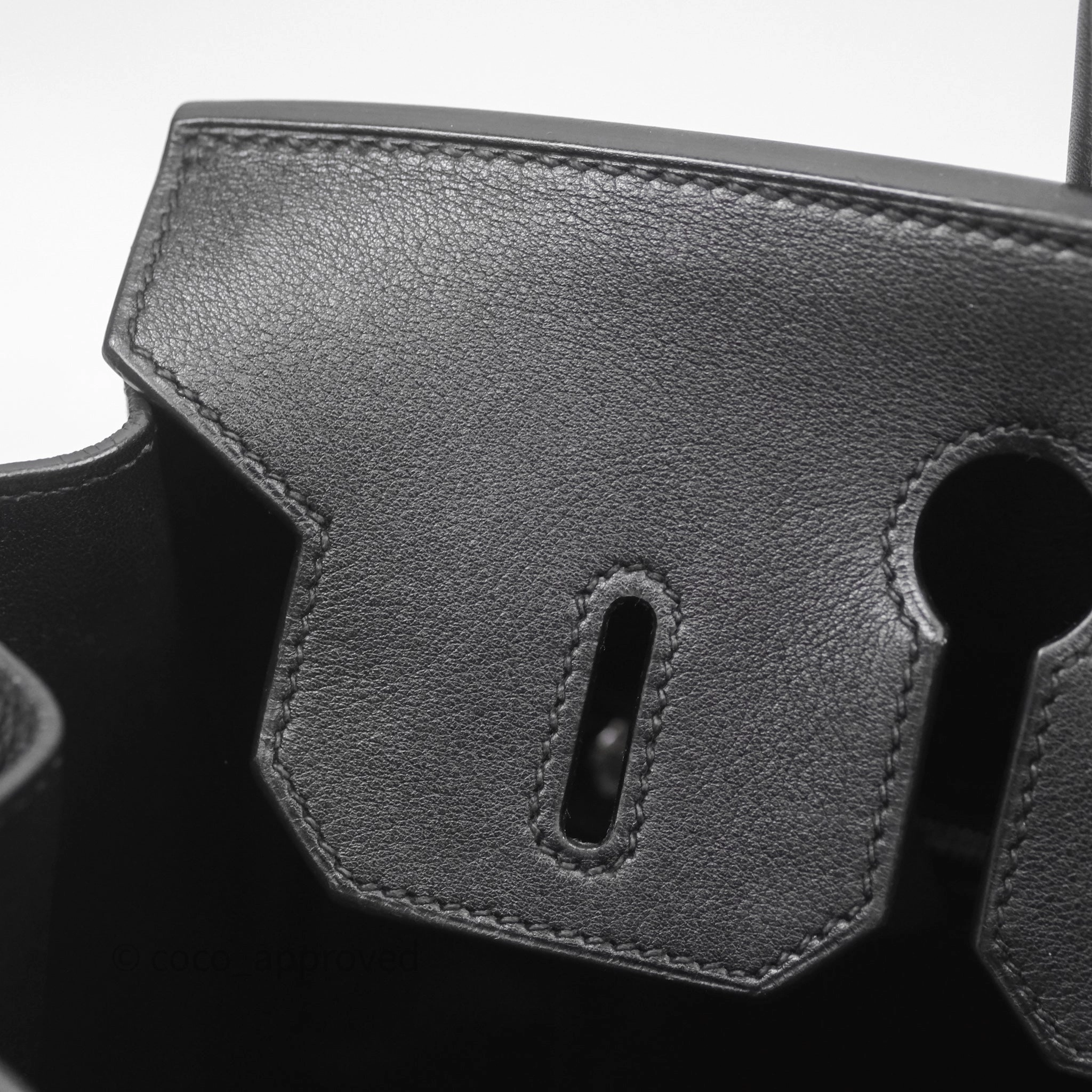 Herms Birkin 30 Noir 89 Evergrain Palladium Hardware