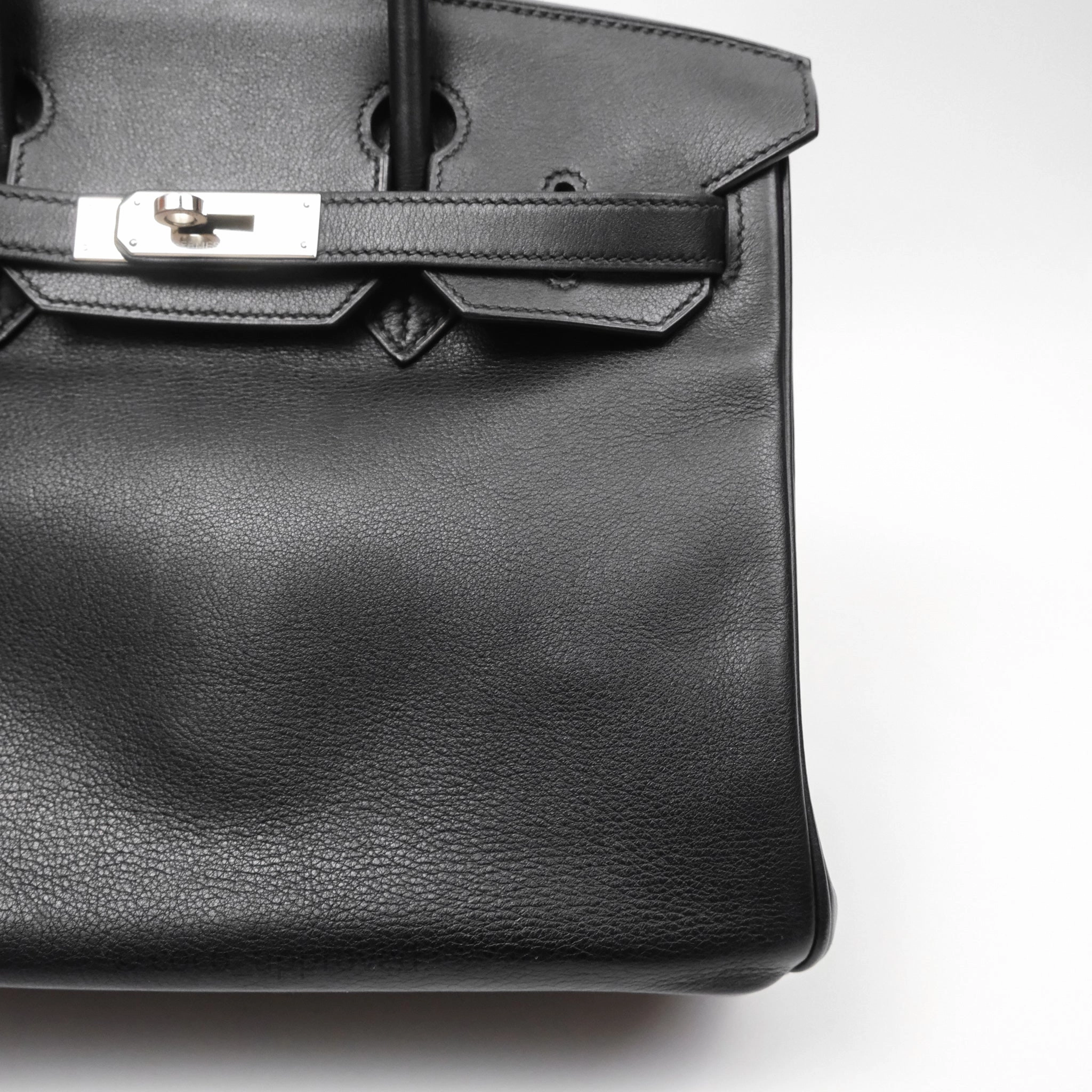 Herms Birkin 30 Noir 89 Evergrain Palladium Hardware