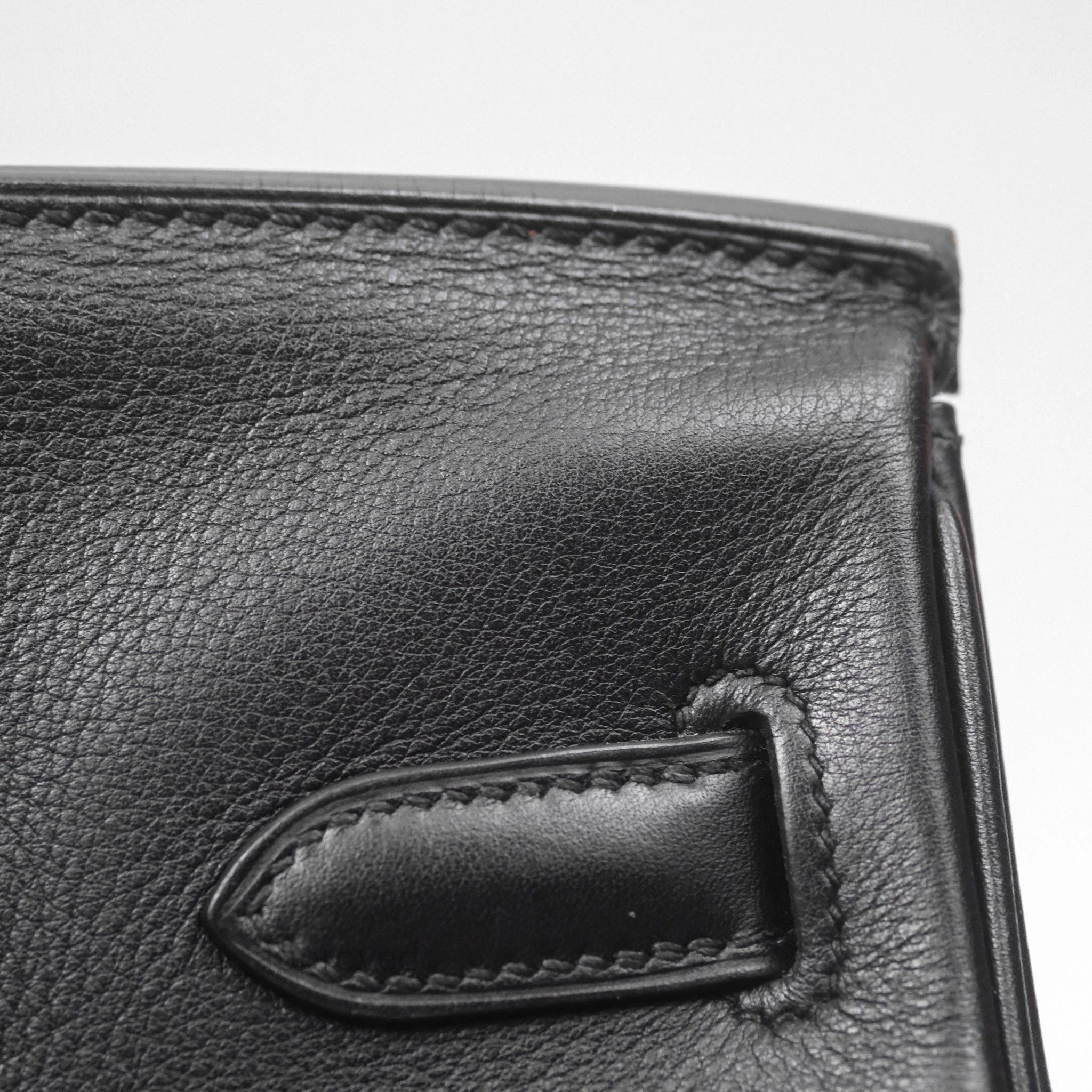 Herms Birkin 30 Noir 89 Evergrain Palladium Hardware