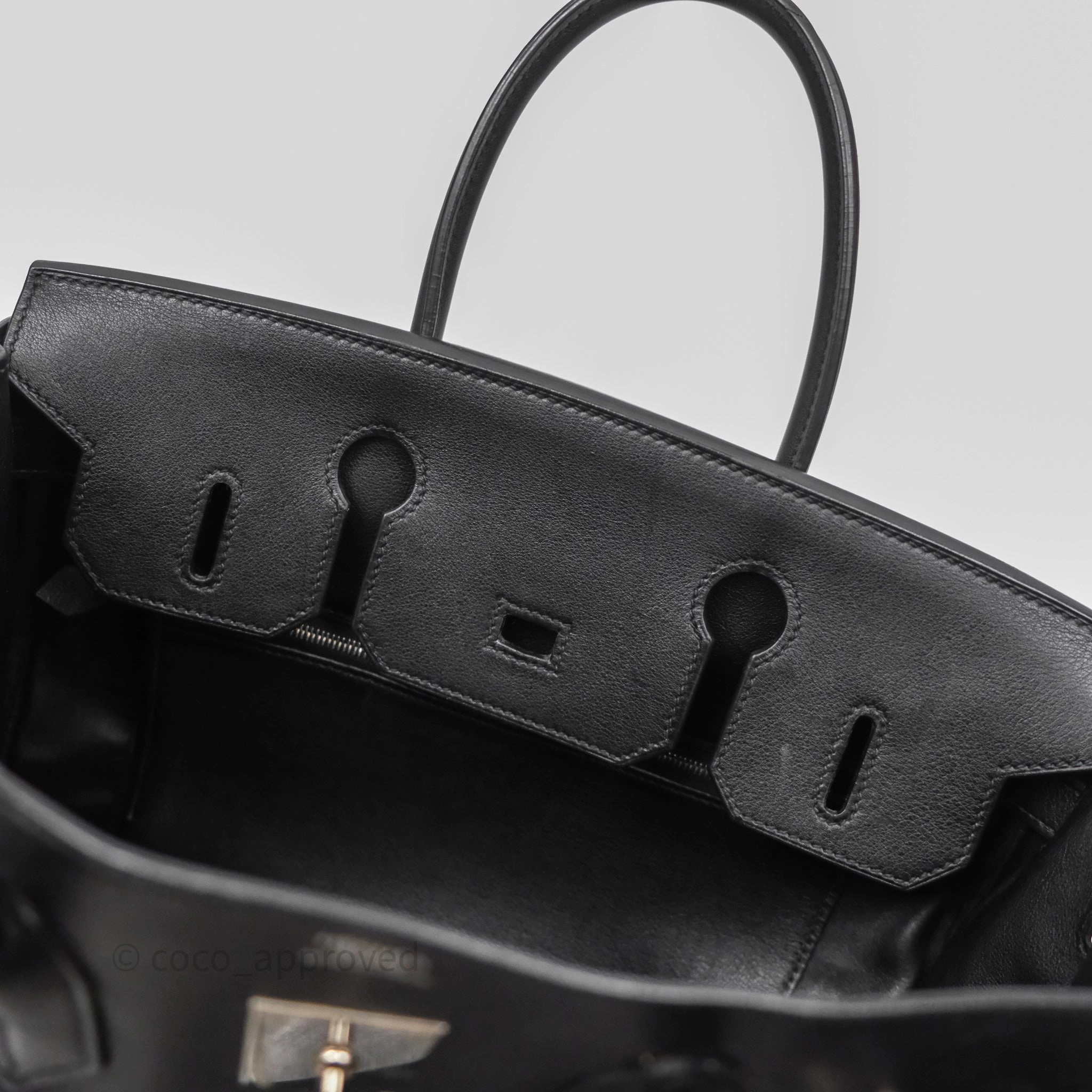 Herms Birkin 30 Noir 89 Evergrain Palladium Hardware