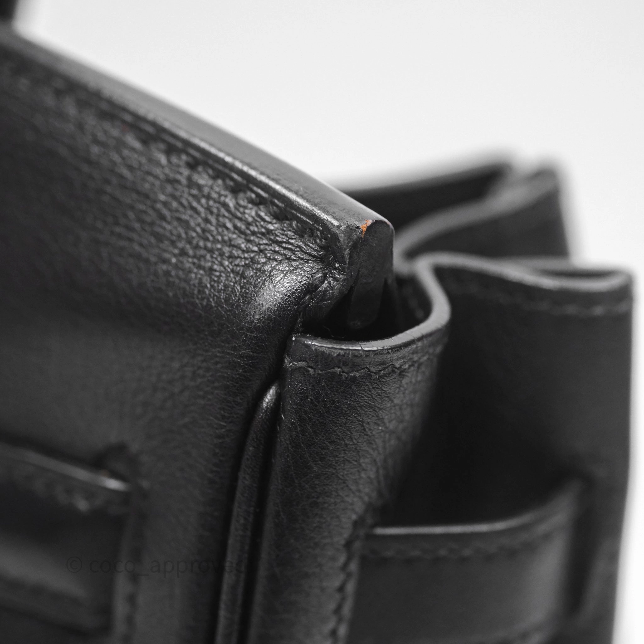 Herms Birkin 30 Noir 89 Evergrain Palladium Hardware