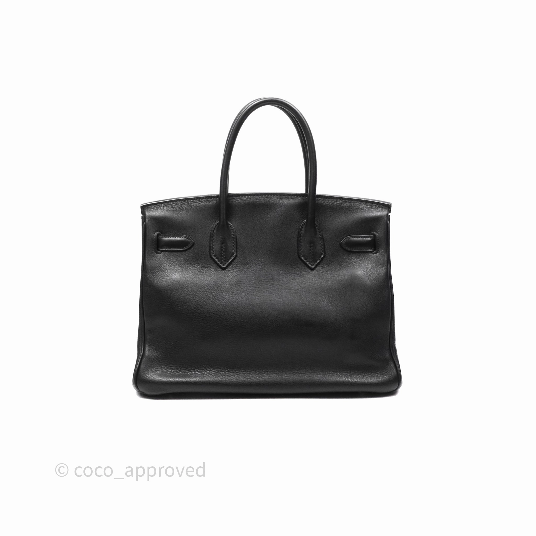 Herms Birkin 30 Noir 89 Evergrain Palladium Hardware
