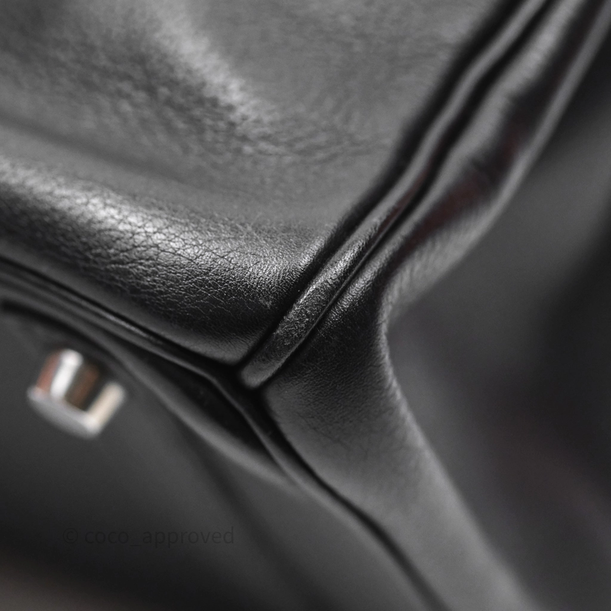 Herms Birkin 30 Noir 89 Evergrain Palladium Hardware