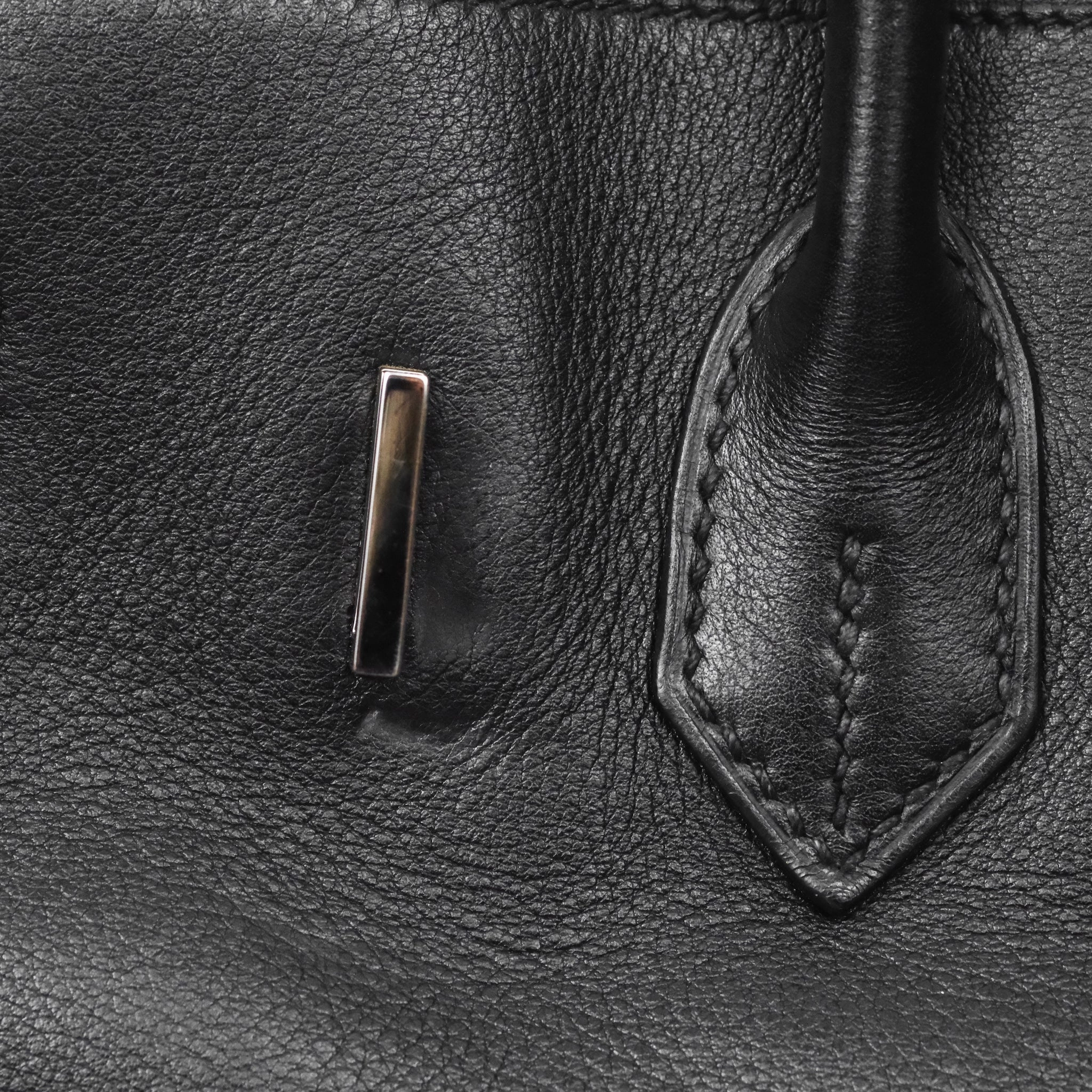 Herms Birkin 30 Noir 89 Evergrain Palladium Hardware