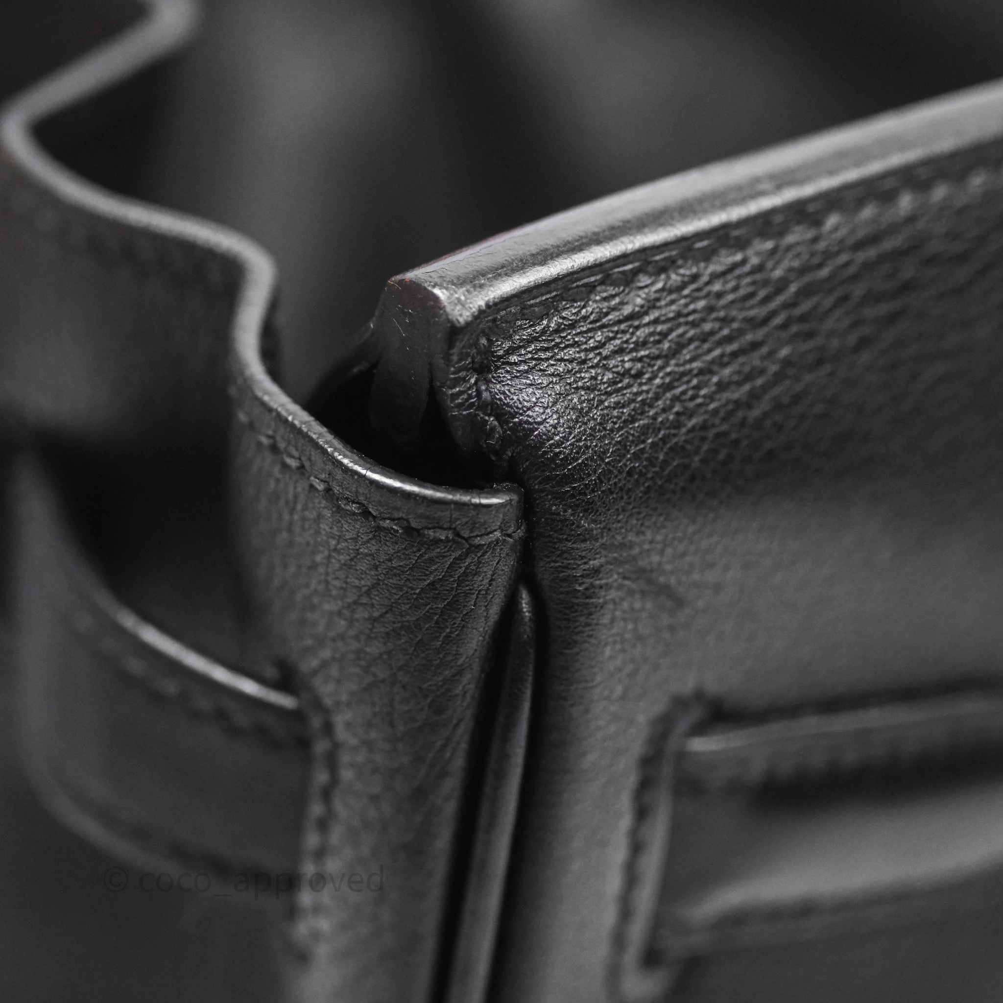 Herms Birkin 30 Noir 89 Evergrain Palladium Hardware