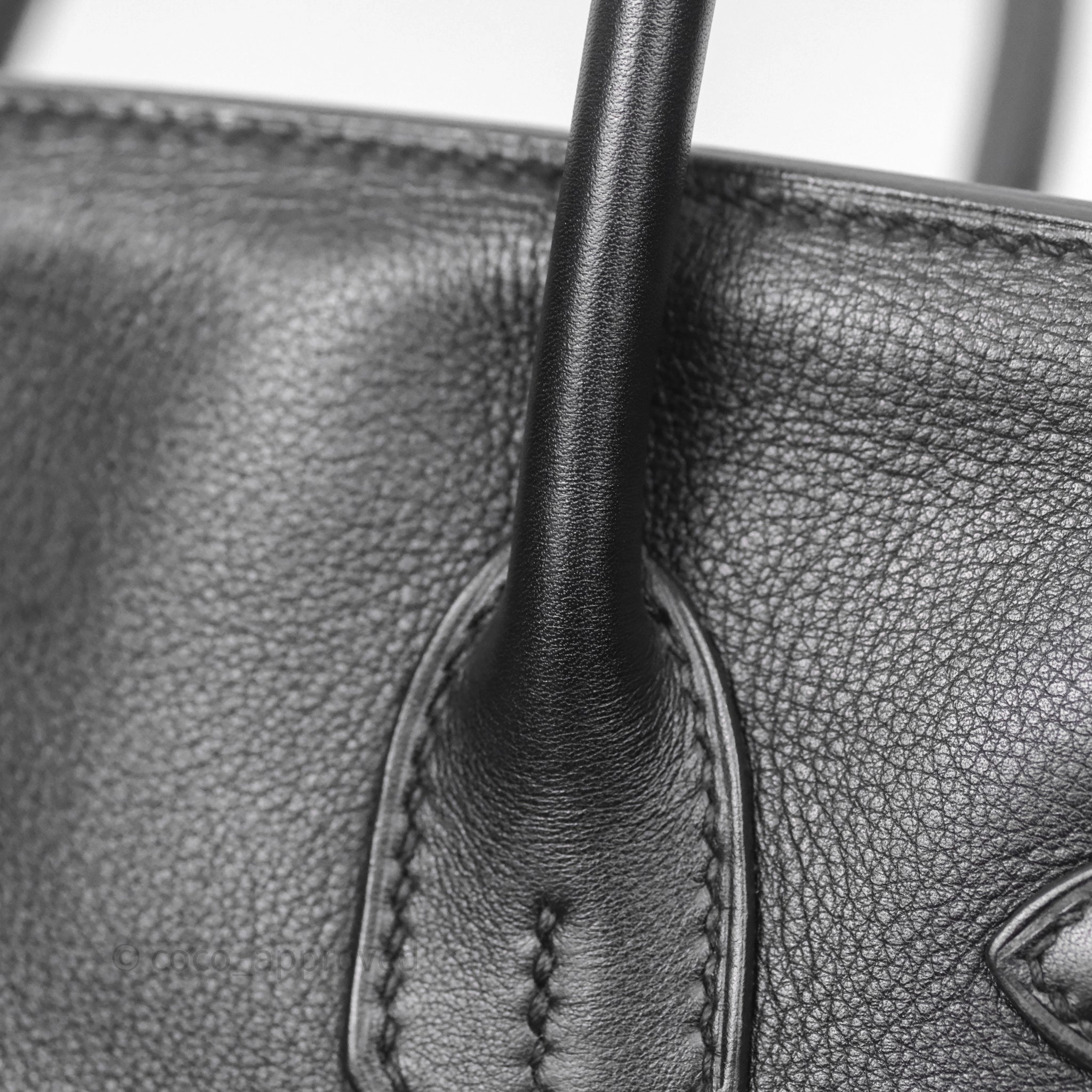 Herms Birkin 30 Noir 89 Evergrain Palladium Hardware