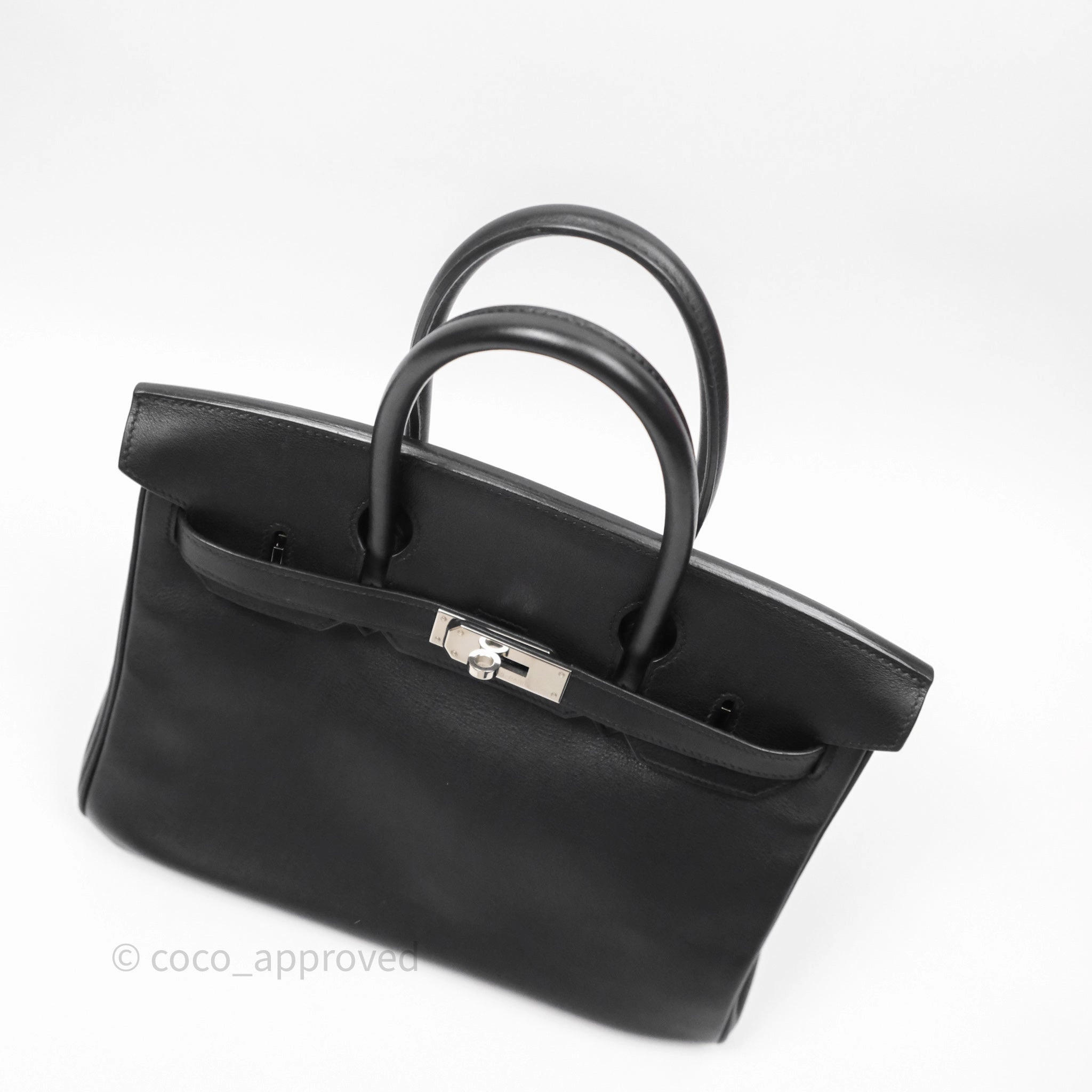 Herms Birkin 30 Noir 89 Evergrain Palladium Hardware