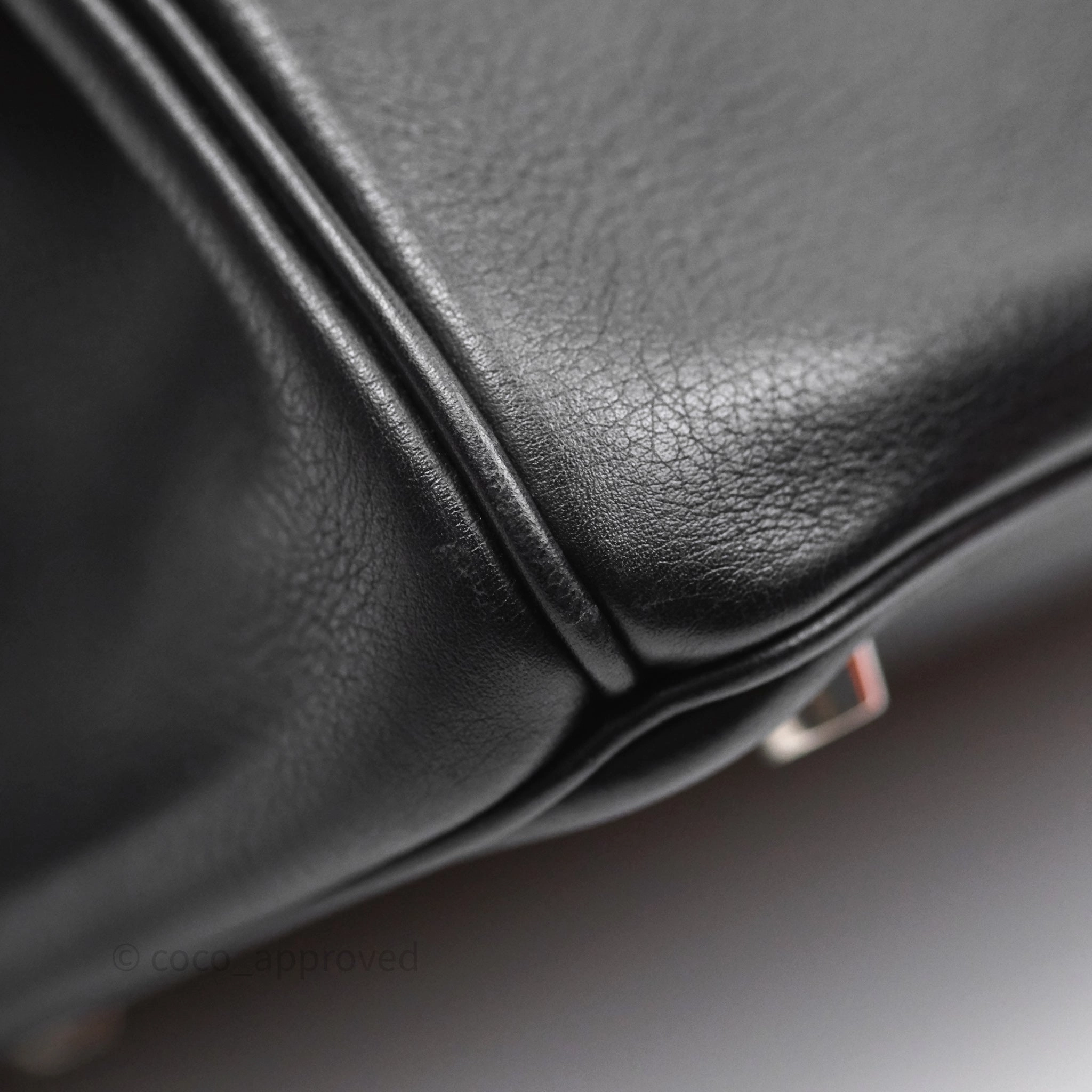 Herms Birkin 30 Noir 89 Evergrain Palladium Hardware