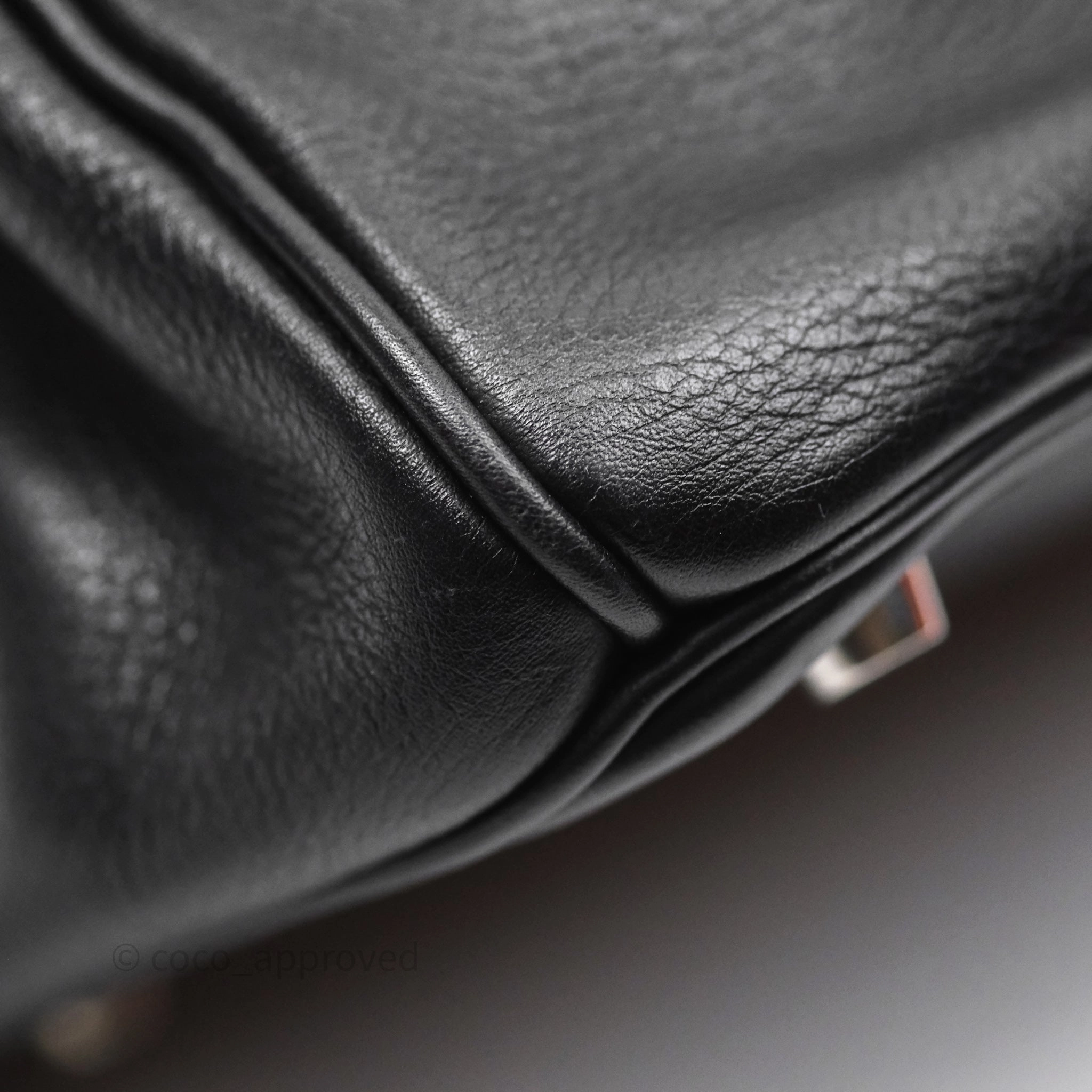 Herms Birkin 30 Noir 89 Evergrain Palladium Hardware