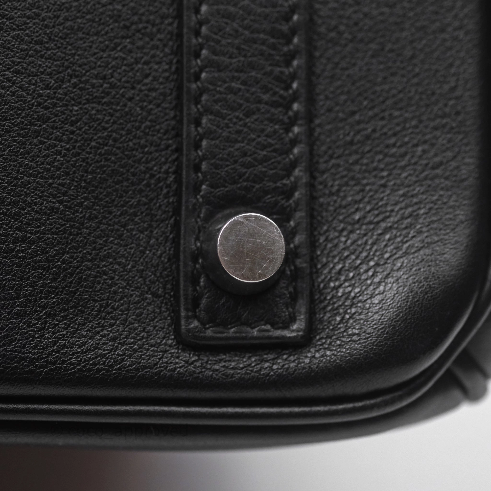 Herms Birkin 30 Noir 89 Evergrain Palladium Hardware
