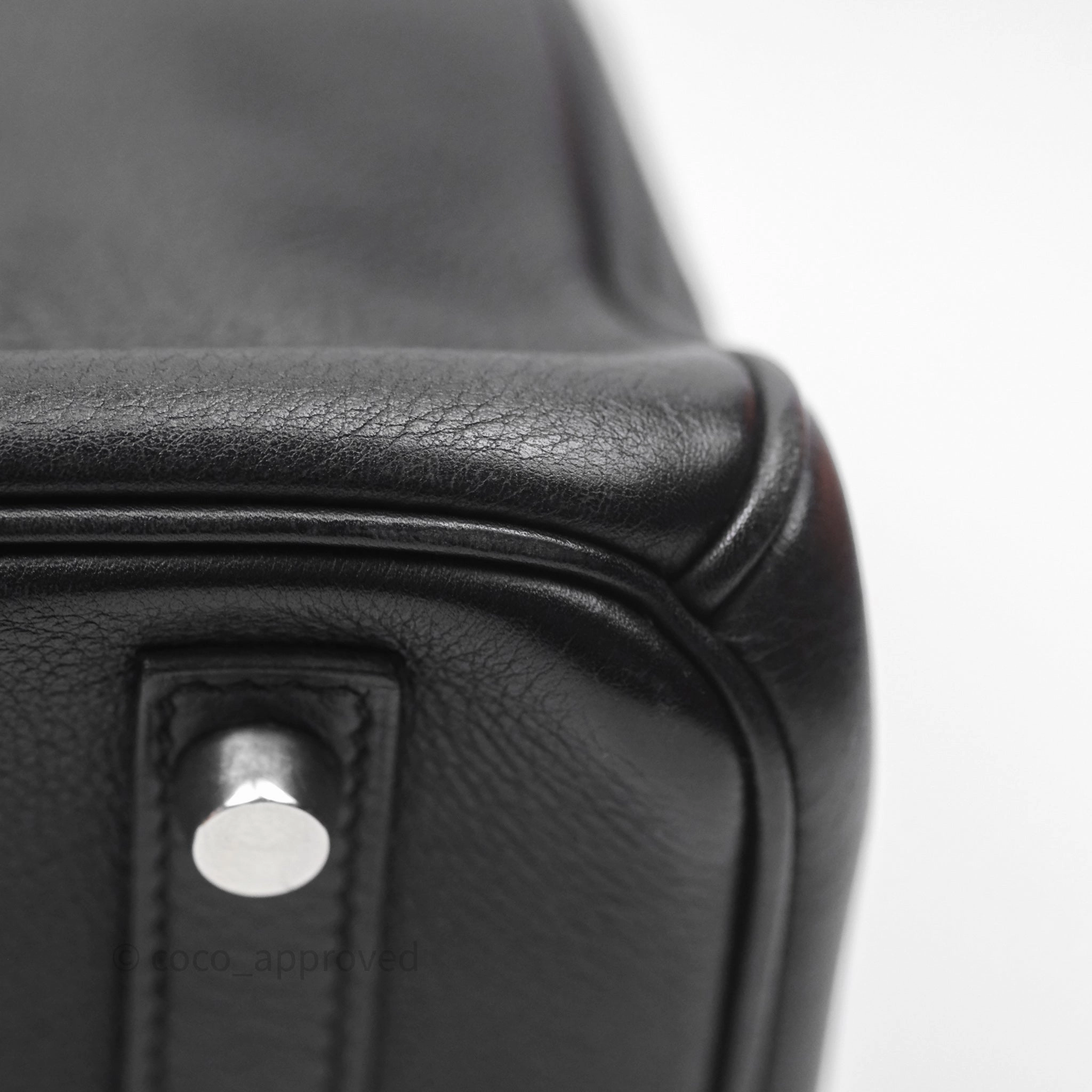Herms Birkin 30 Noir 89 Evergrain Palladium Hardware