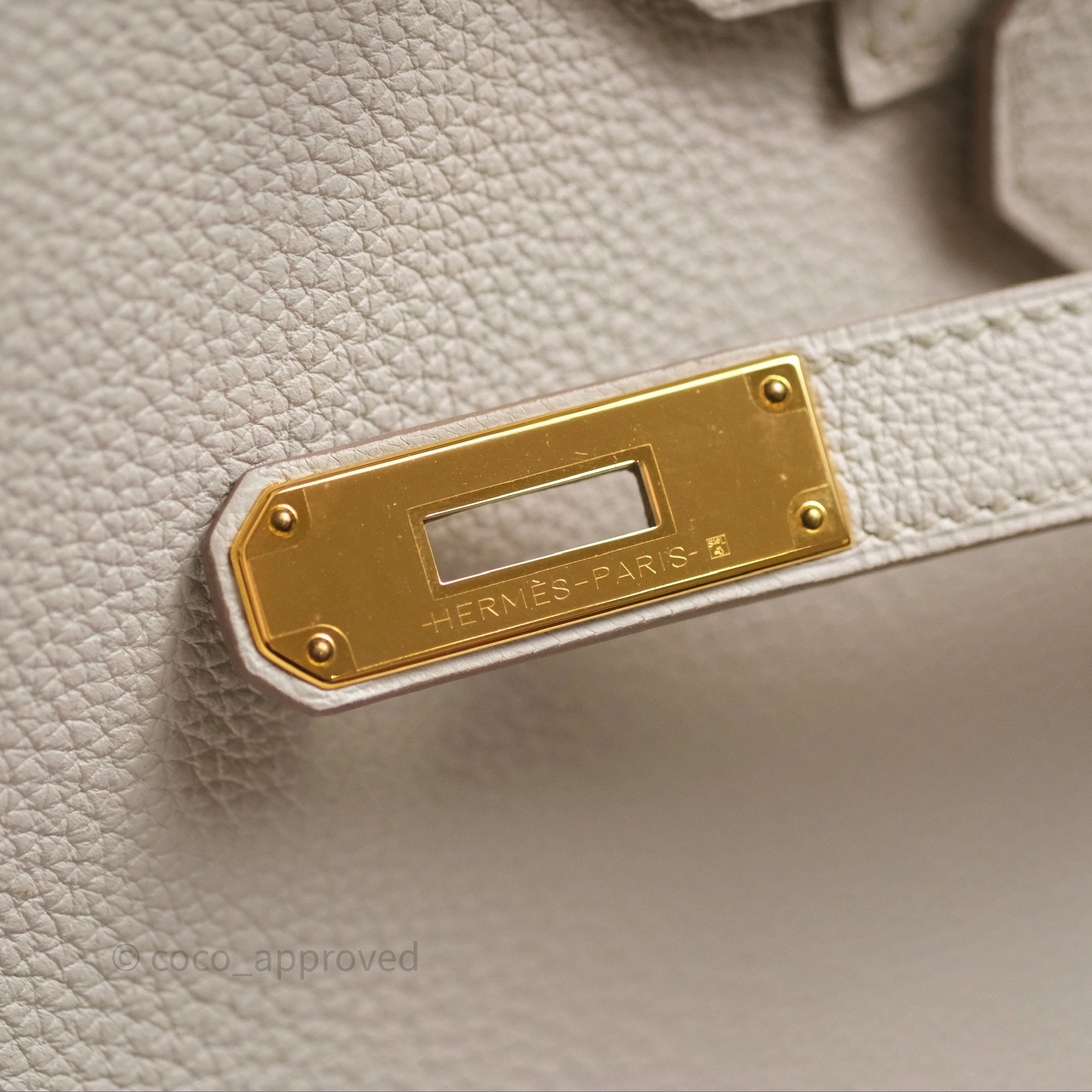 Herms Birkin 30 Retourne Beton 8L Togo Gold Hardware