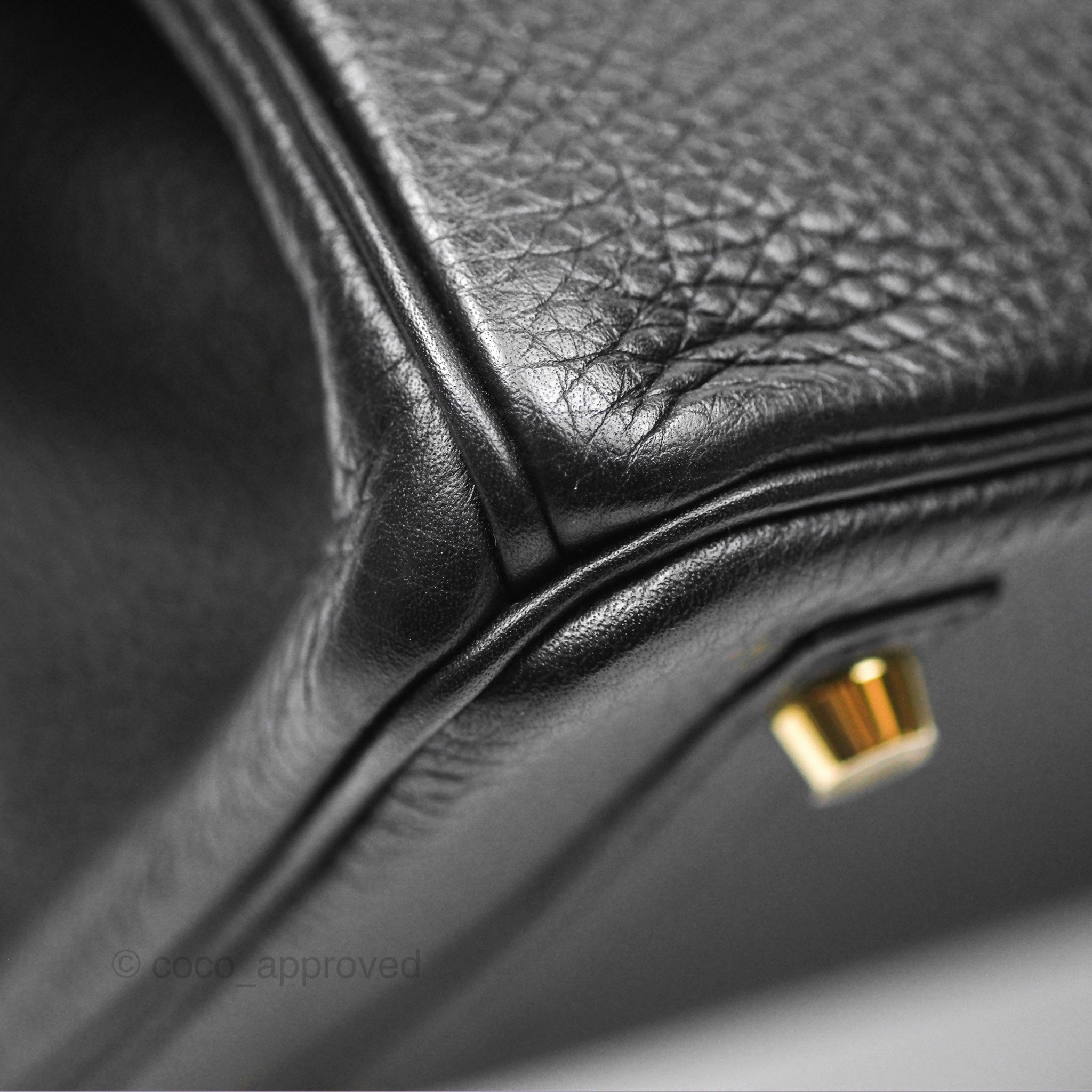 Herms Birkin 30 Retourne Black Noir 89 Clemence Gold Hardware