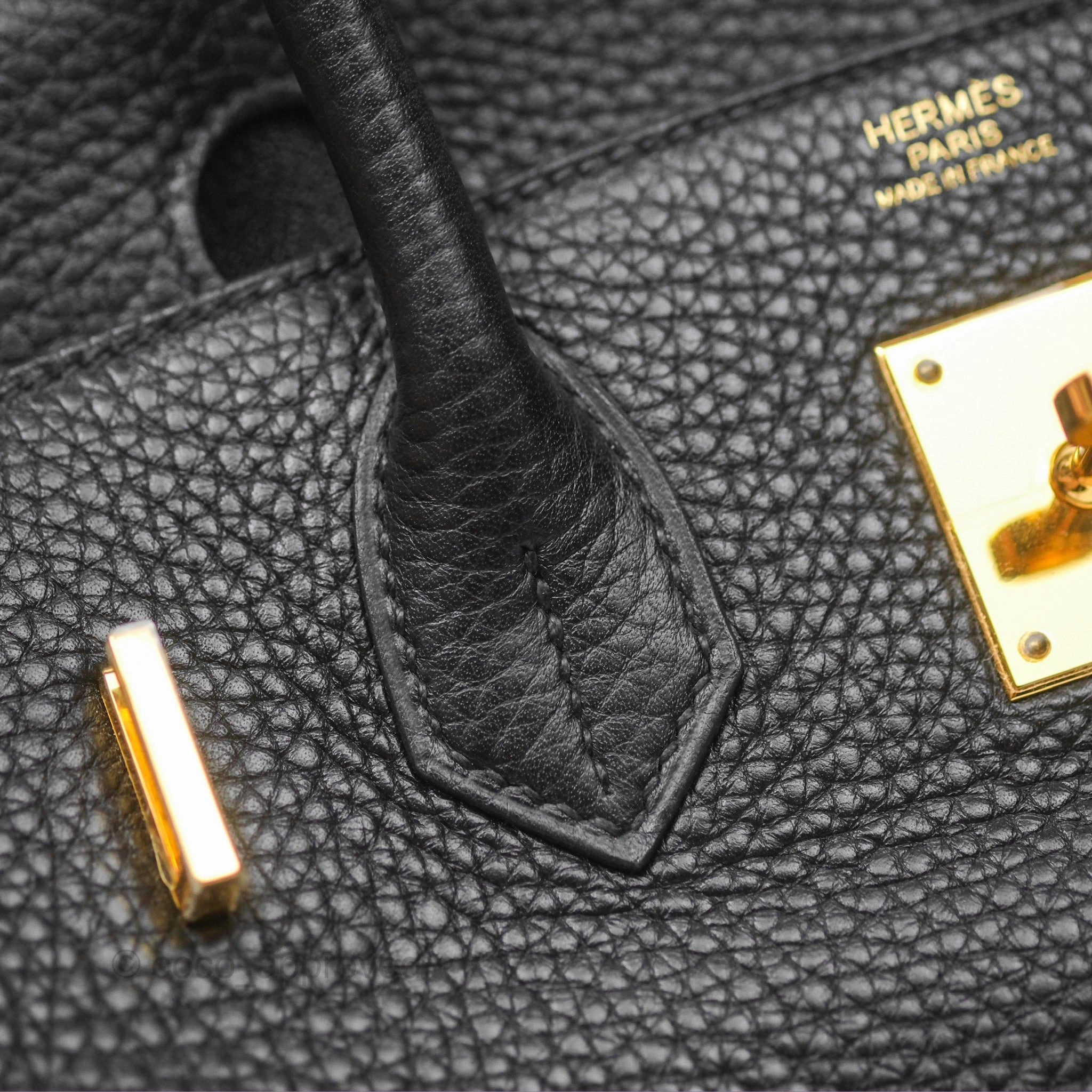 Herms Birkin 30 Retourne Black Noir 89 Clemence Gold Hardware