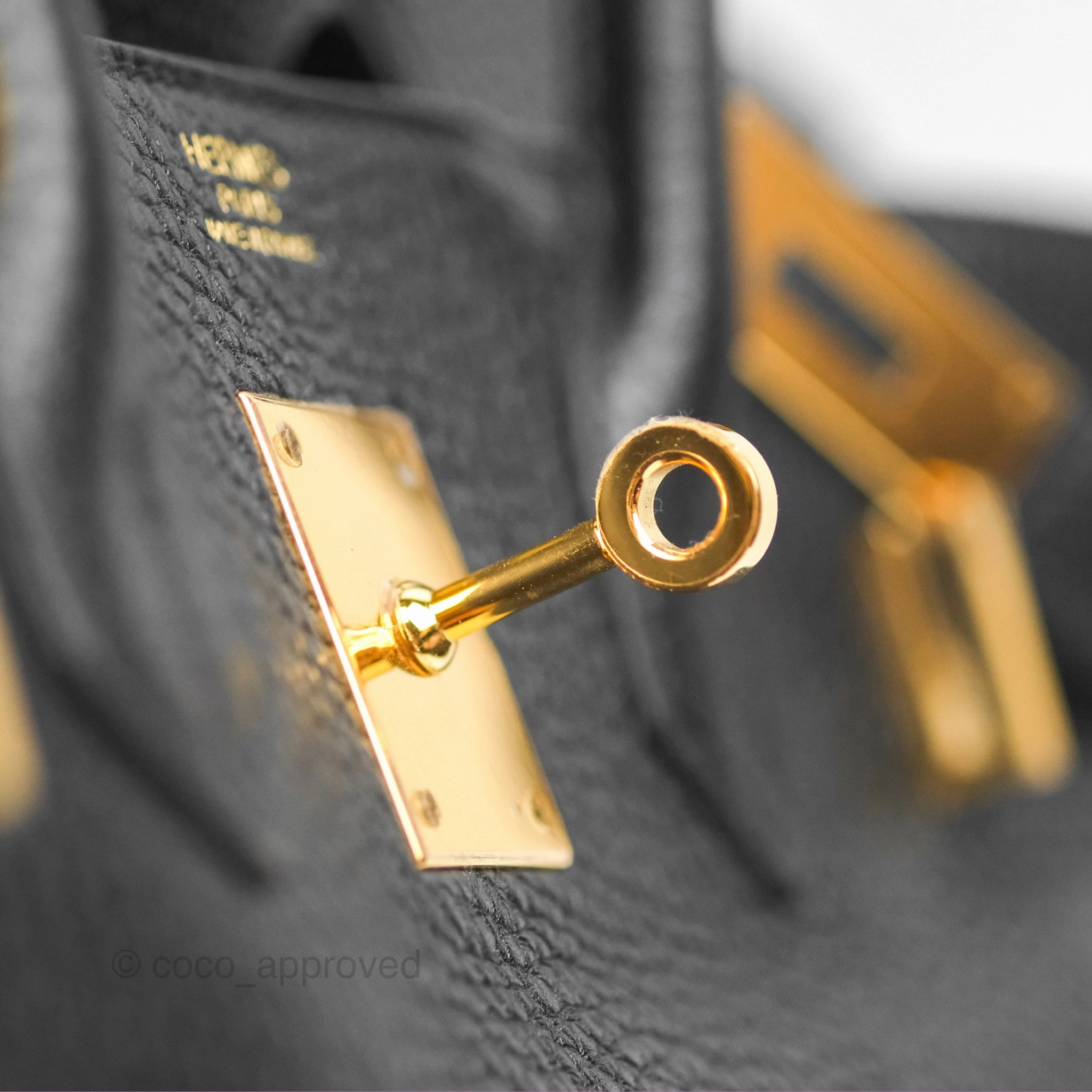 Herms Birkin 30 Retourne Black Noir 89 Clemence Gold Hardware
